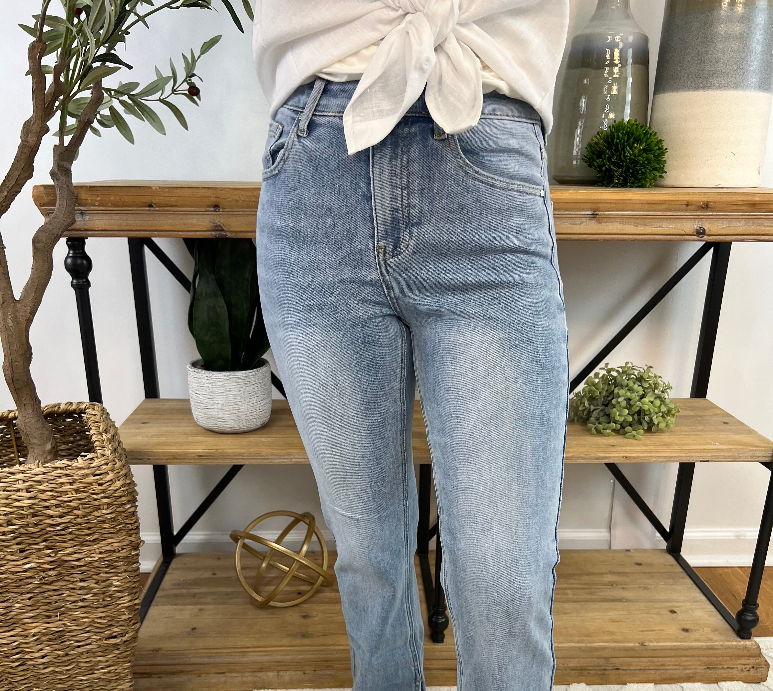 Risen - High Rise Straight Jeans-210 Jeans-Risen-The Lovely Closet, Women's Fashion Boutique in Alexandria, KY