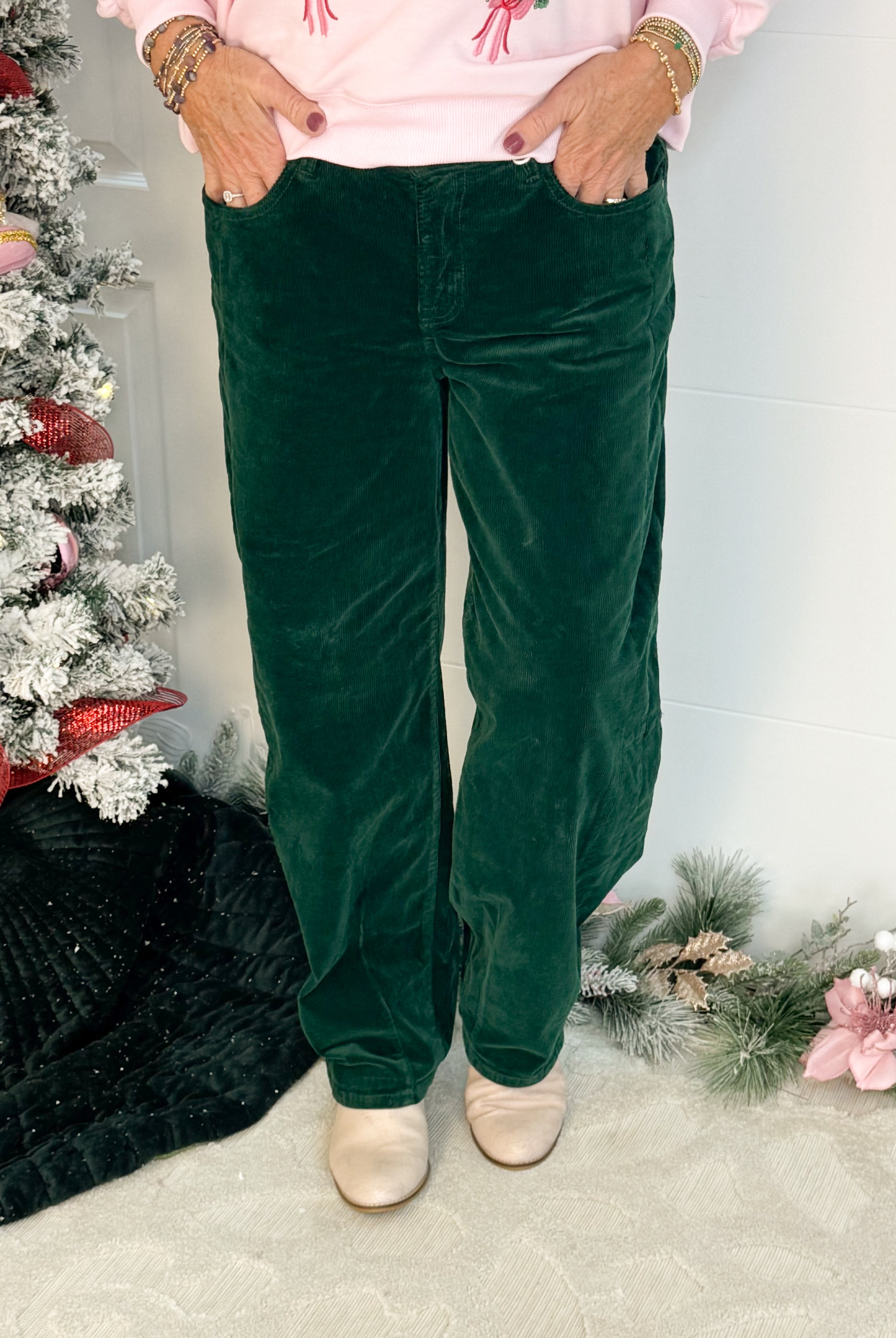 Risen High Rise Crop Barrel Leg Corduroy Pants-210 Jeans-Risen-The Lovely Closet, Women's Fashion Boutique in Alexandria, KY