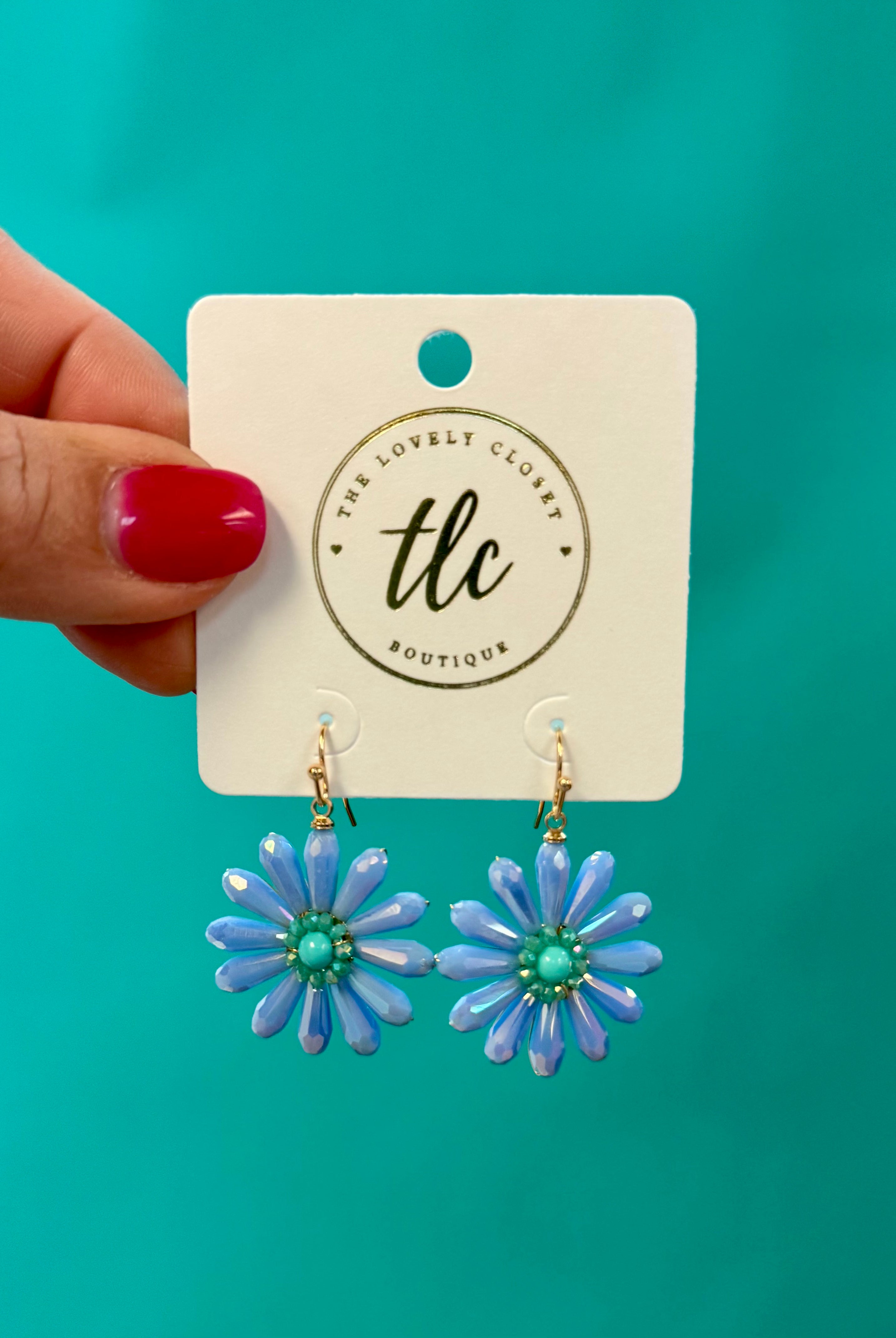 Pretty in The Summer Earrings- Blue-280 Accessories-The Lovely Closet-The Lovely Closet, Women's Fashion Boutique in Alexandria, KY