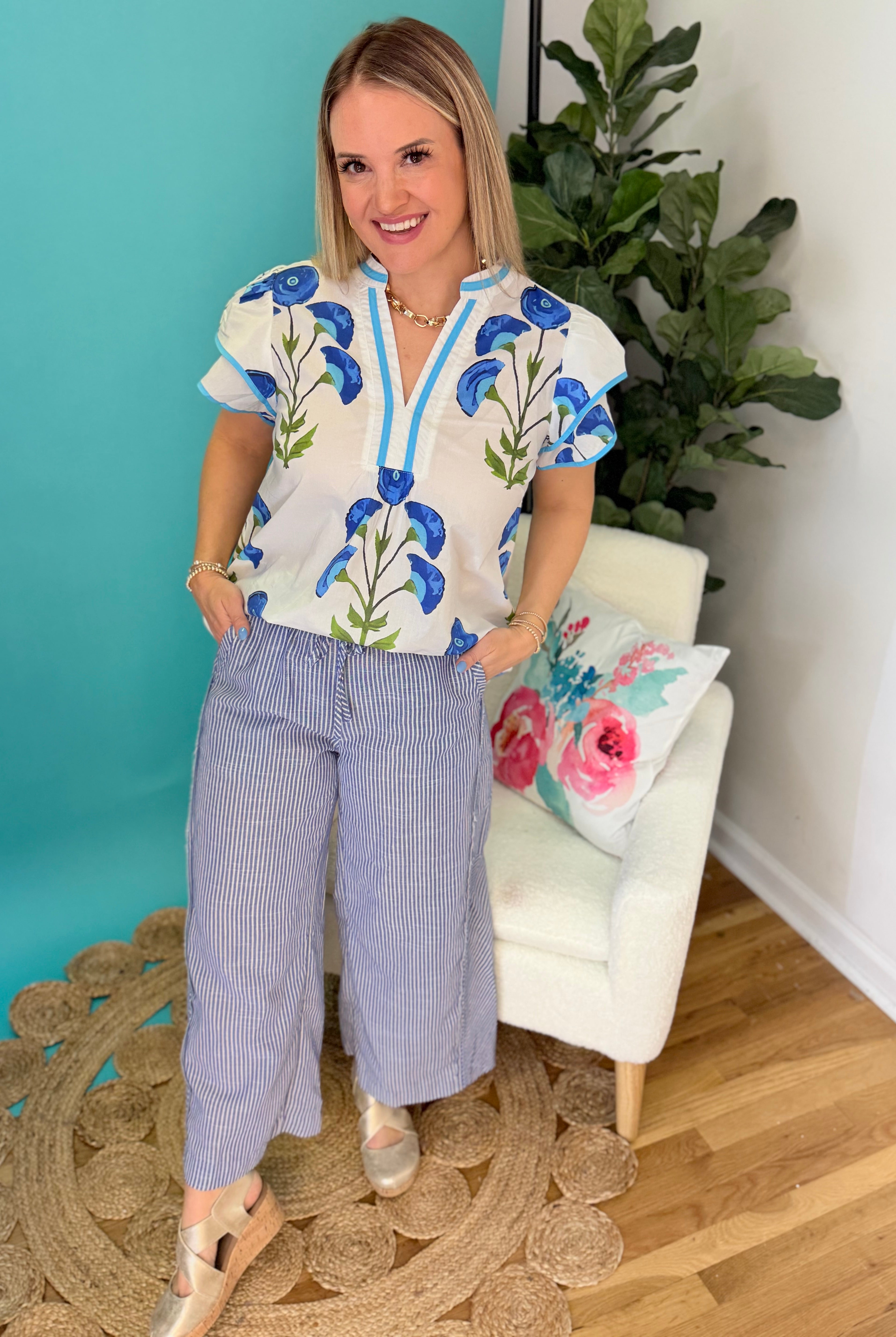 Ivy Garden Wide Leg Pants-240 Pants-Umgee-The Lovely Closet, Women's Fashion Boutique in Alexandria, KY