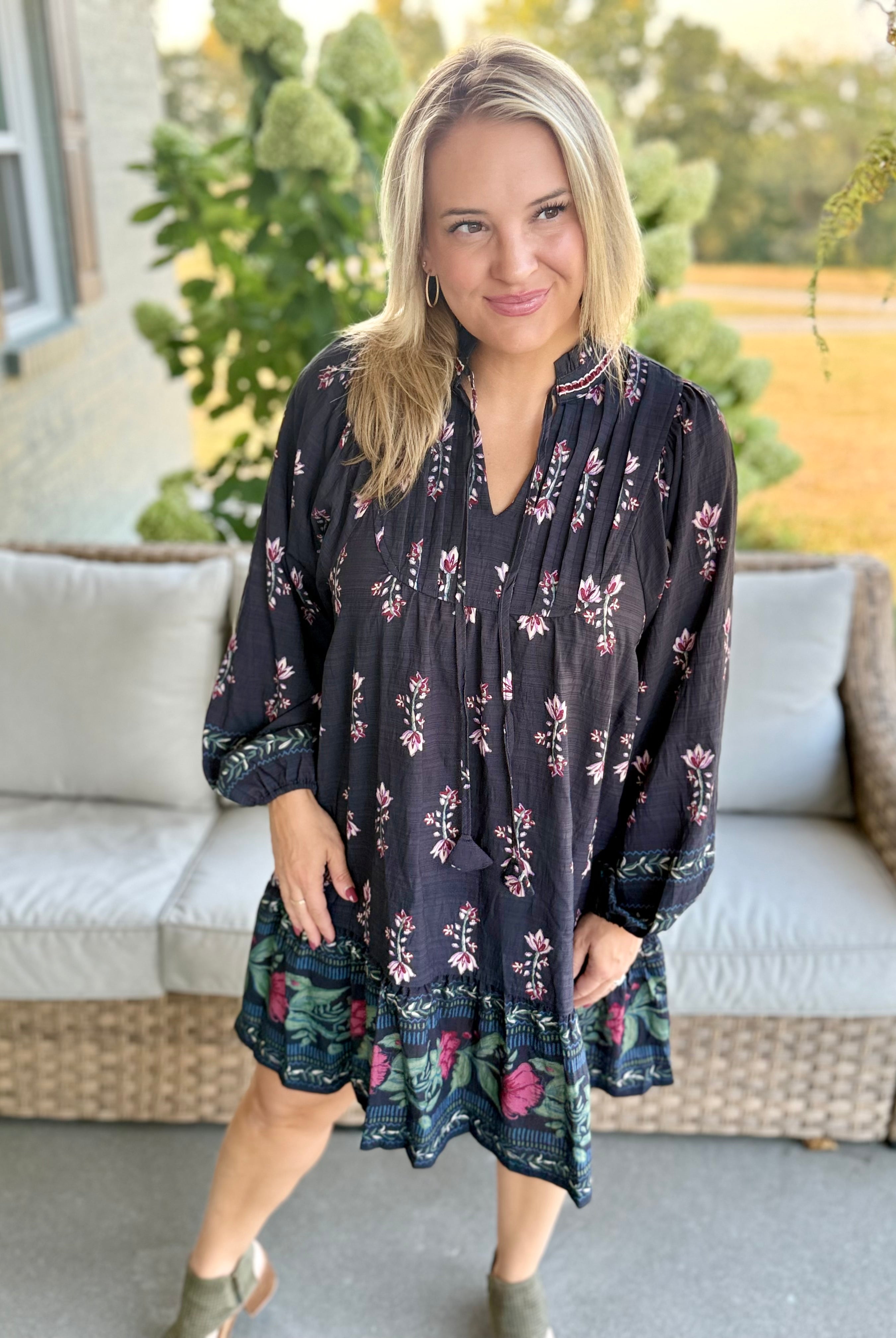 Midnight Whispers Dress-180 Dresses-Umgee-The Lovely Closet, Women's Fashion Boutique in Alexandria, KY