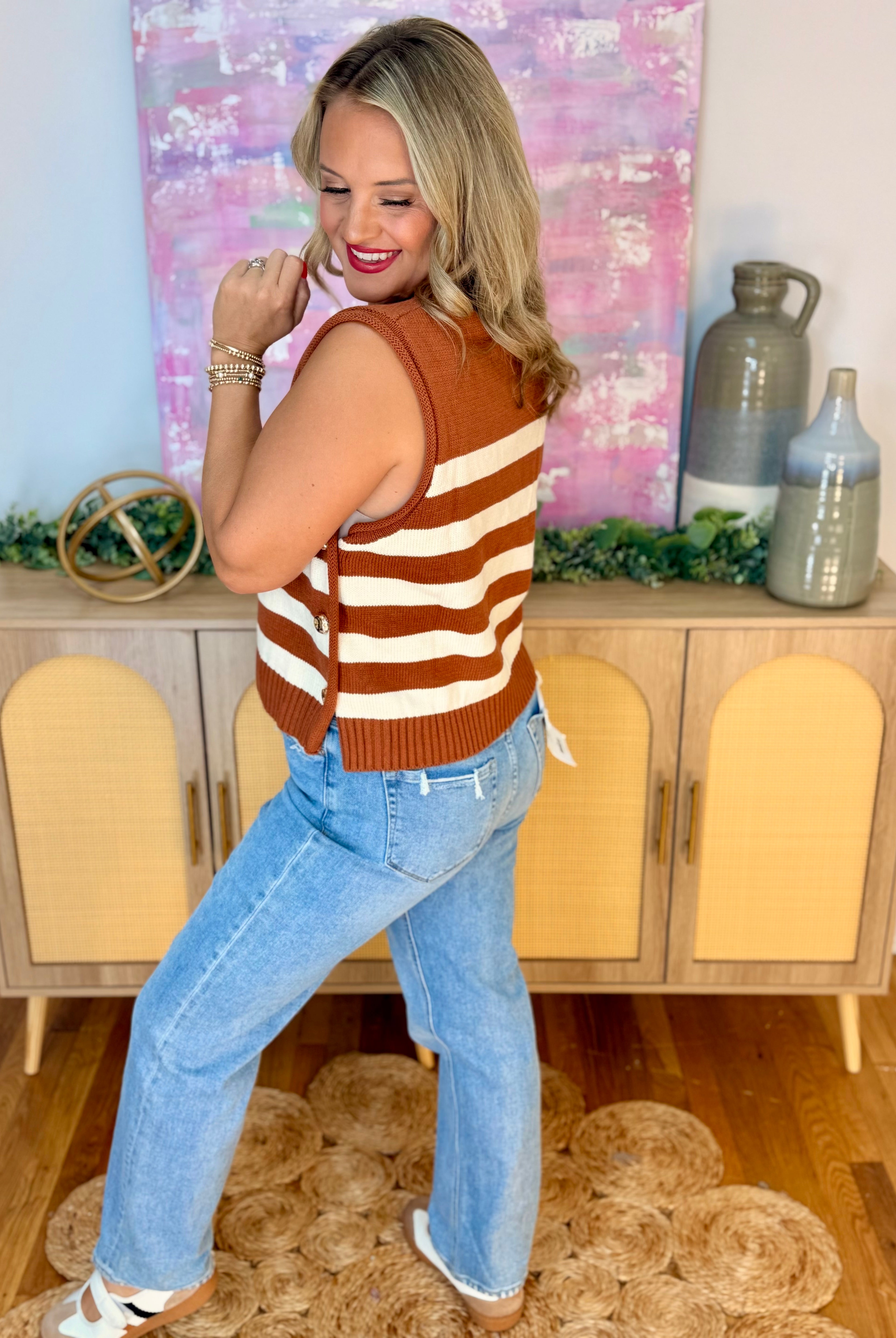 Weekend Escape Sleeveless Knit Top-120 Sleeveless Tops-She + Sky-The Lovely Closet, Women's Fashion Boutique in Alexandria, KY