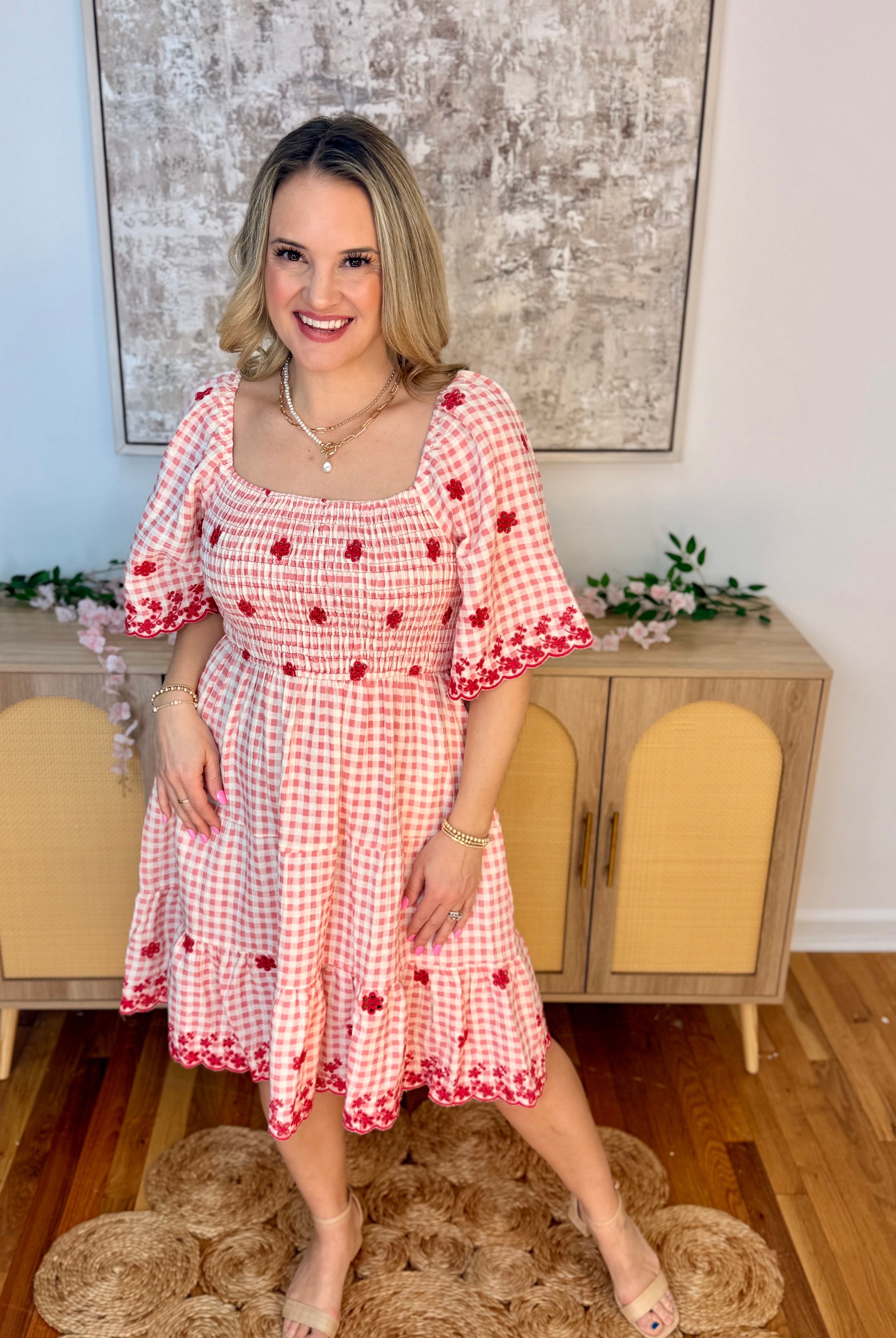 Afternoon Tea Embroidered Dress-180 Dresses-easel-The Lovely Closet, Women's Fashion Boutique in Alexandria, KY