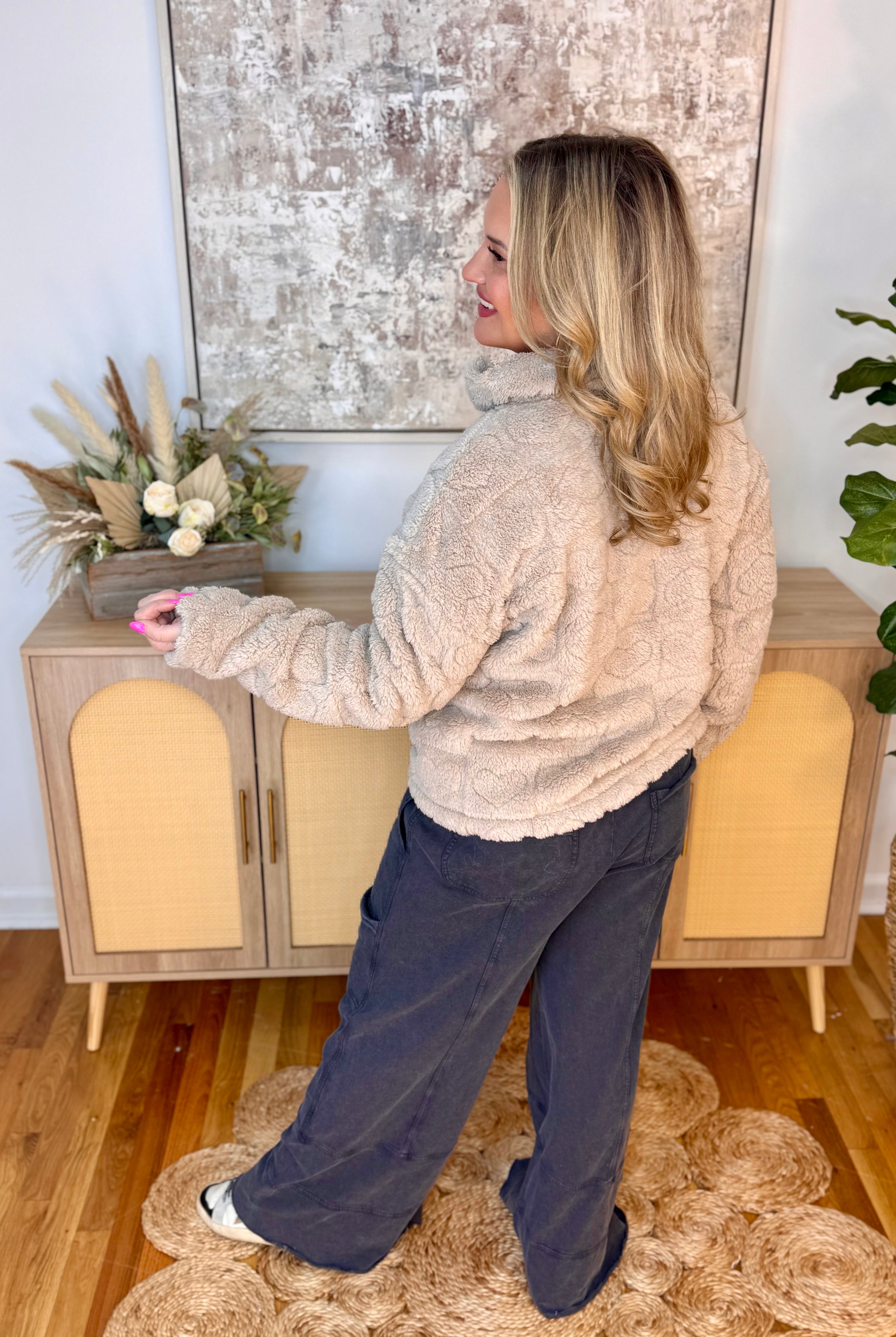 Wrapped in Love Heart Fleece Jacket-170 Jackets/Outerwear-Doe and Rae-The Lovely Closet, Women's Fashion Boutique in Alexandria, KY