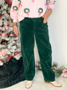 Risen High Rise Crop Barrel Leg Corduroy Pants-210 Jeans-Risen-The Lovely Closet, Women's Fashion Boutique in Alexandria, KY