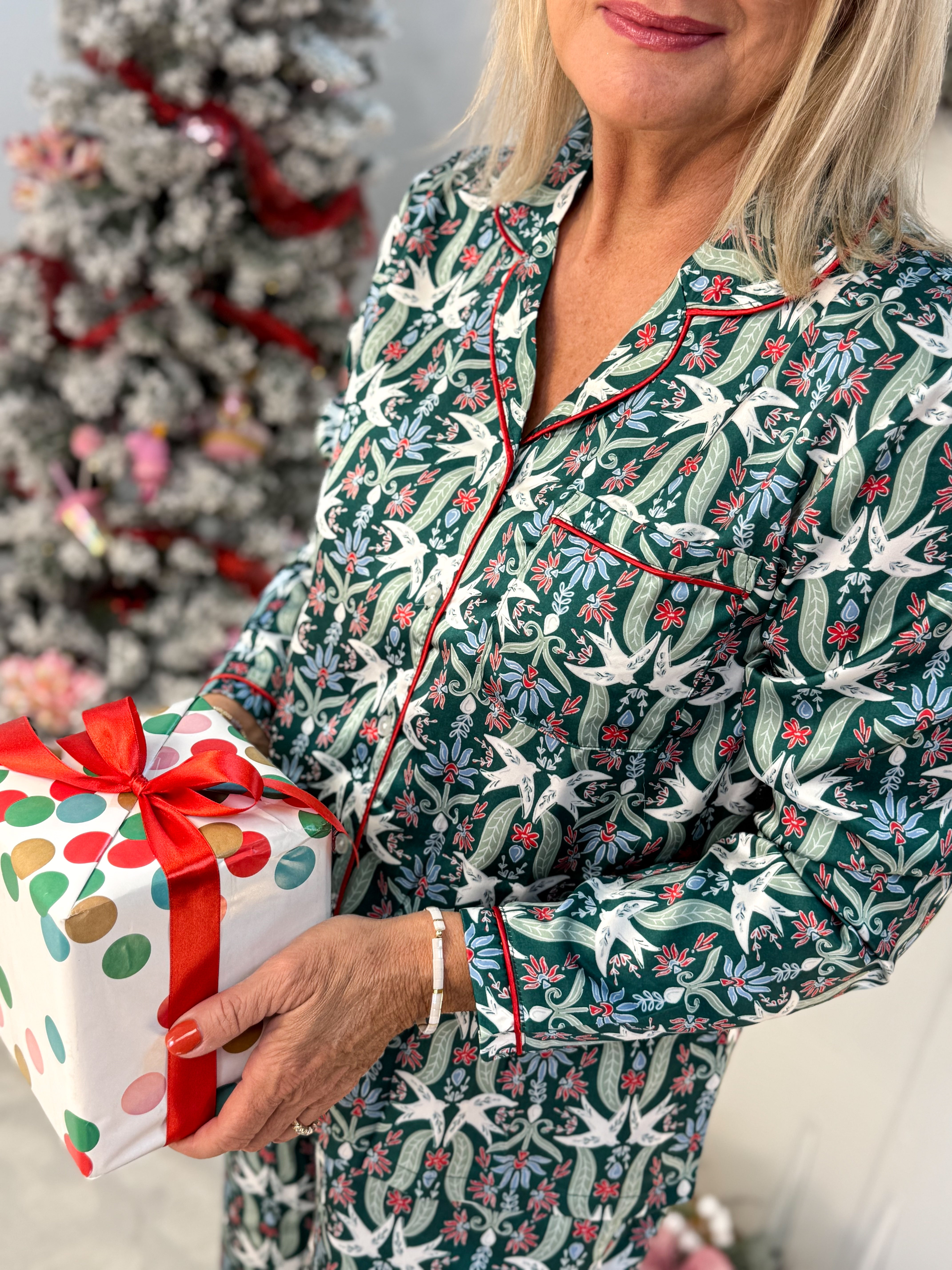 Mary Square Gossamer Wings Charlotte Satin Pant Set-350 Holiday-Mary Square-The Lovely Closet, Women's Fashion Boutique in Alexandria, KY