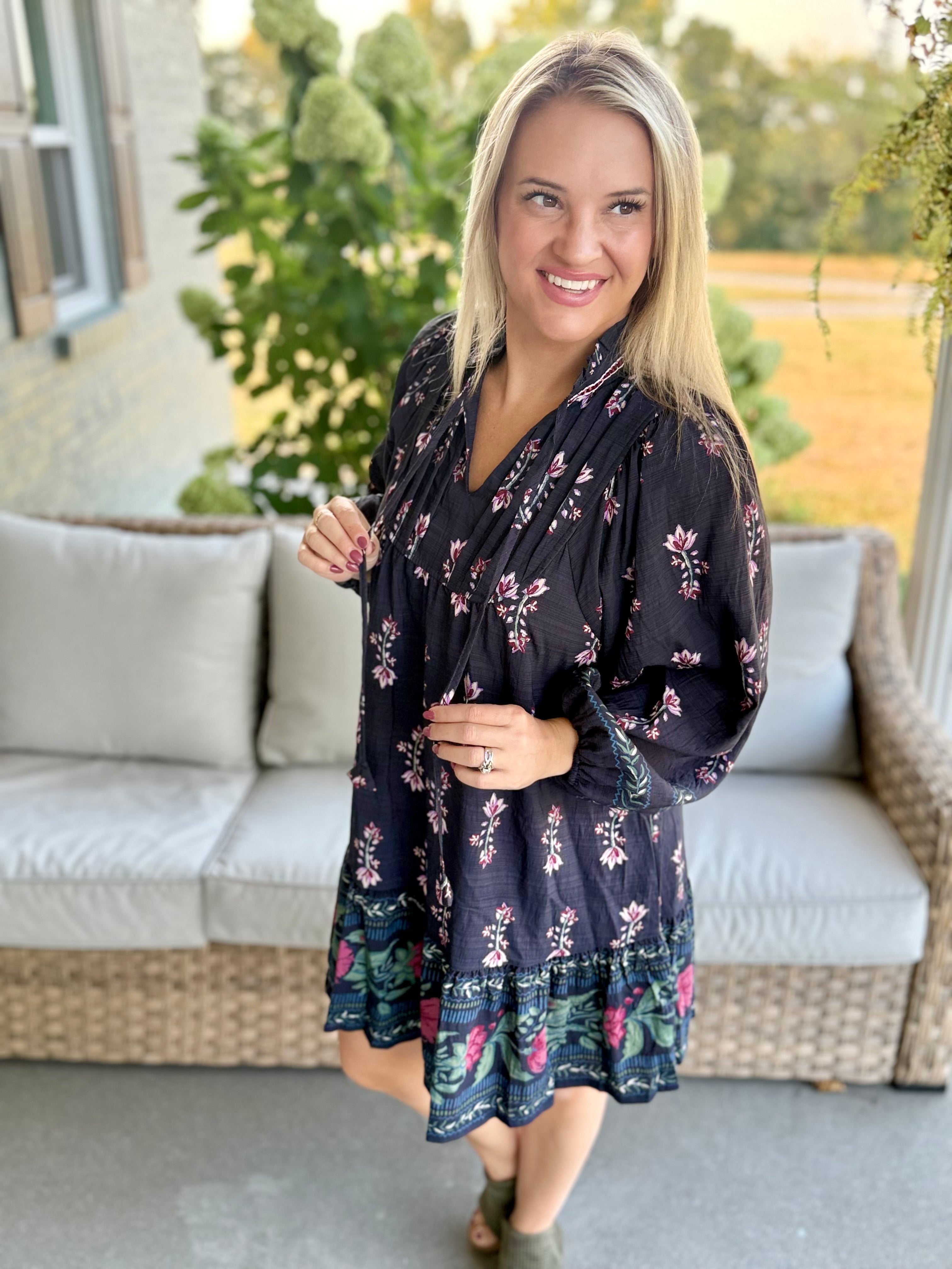 Midnight Whispers Dress-180 Dresses-Umgee-The Lovely Closet, Women's Fashion Boutique in Alexandria, KY