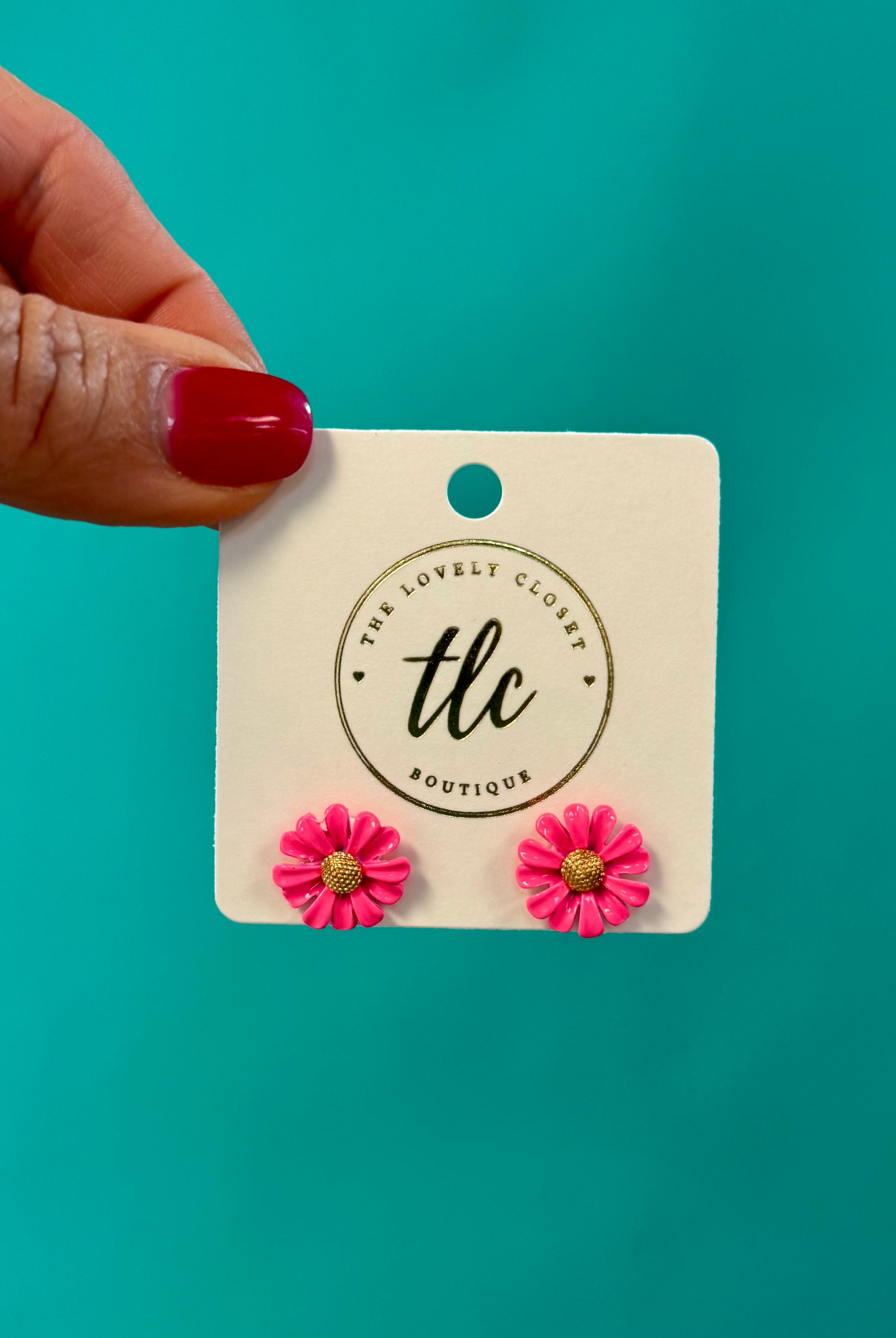 Sweet Pink Daisy Post Earring-280 Accessories-judson-The Lovely Closet, Women's Fashion Boutique in Alexandria, KY