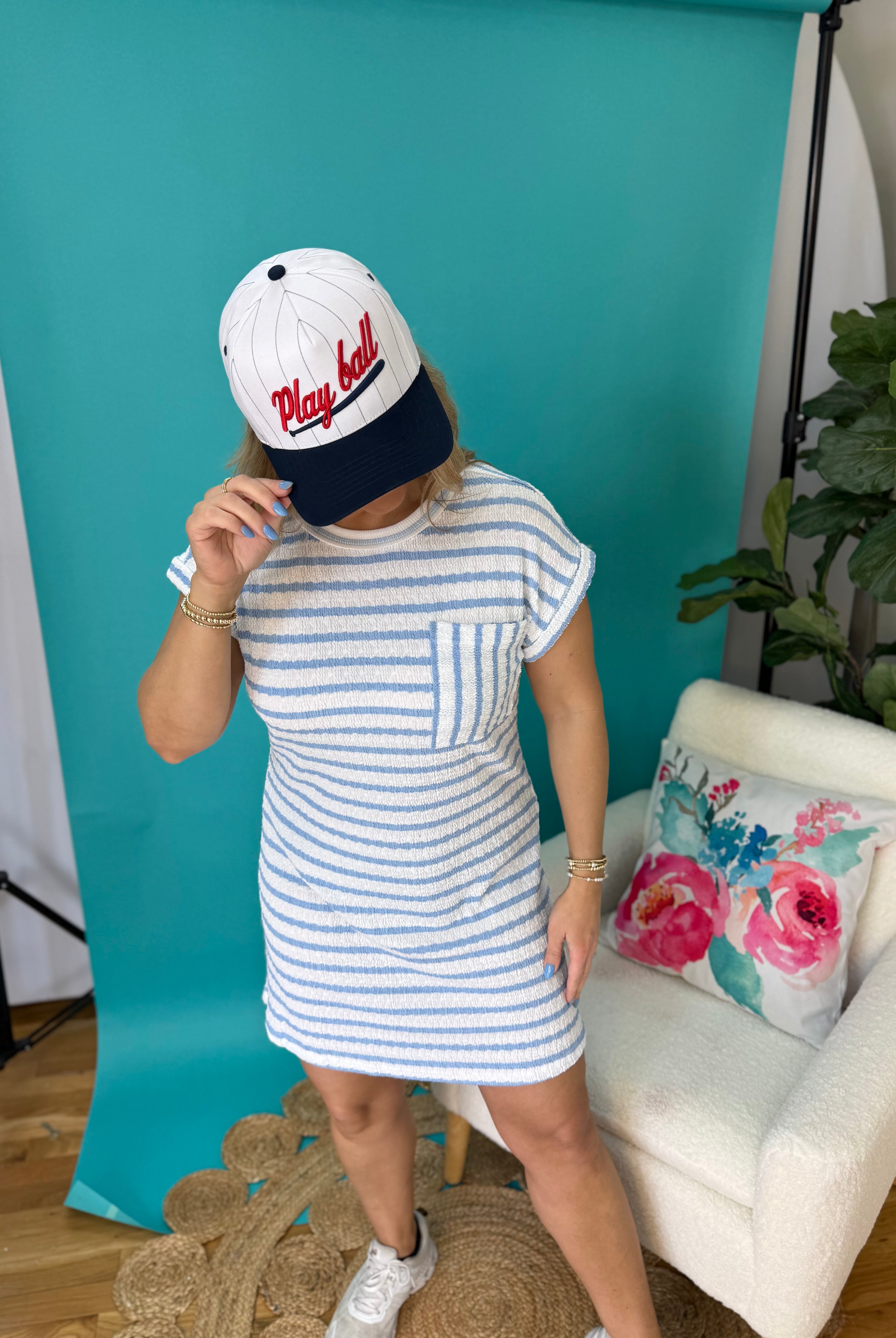Play Ball Embroidered Hat-280 Accessories-judson-The Lovely Closet, Women's Fashion Boutique in Alexandria, KY