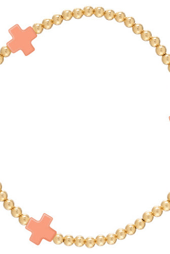 Signature Cross Gold Pattern 3mm Bead Bracelet-260 eNewton-eNewton-The Lovely Closet, Women's Fashion Boutique in Alexandria, KY