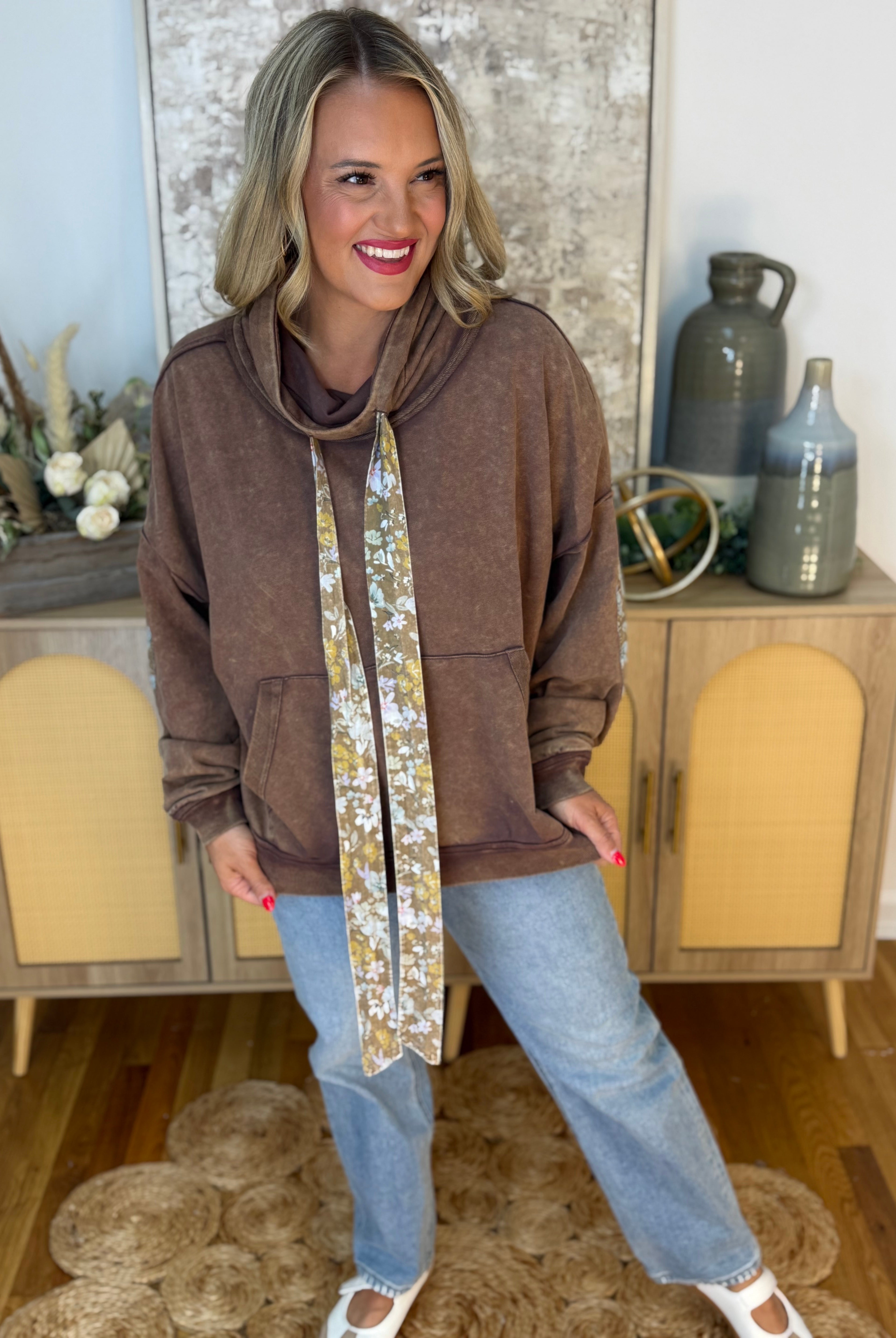 Easy Living Hooded Pullover-110 Long Sleeve Top-J.nna-The Lovely Closet, Women's Fashion Boutique in Alexandria, KY