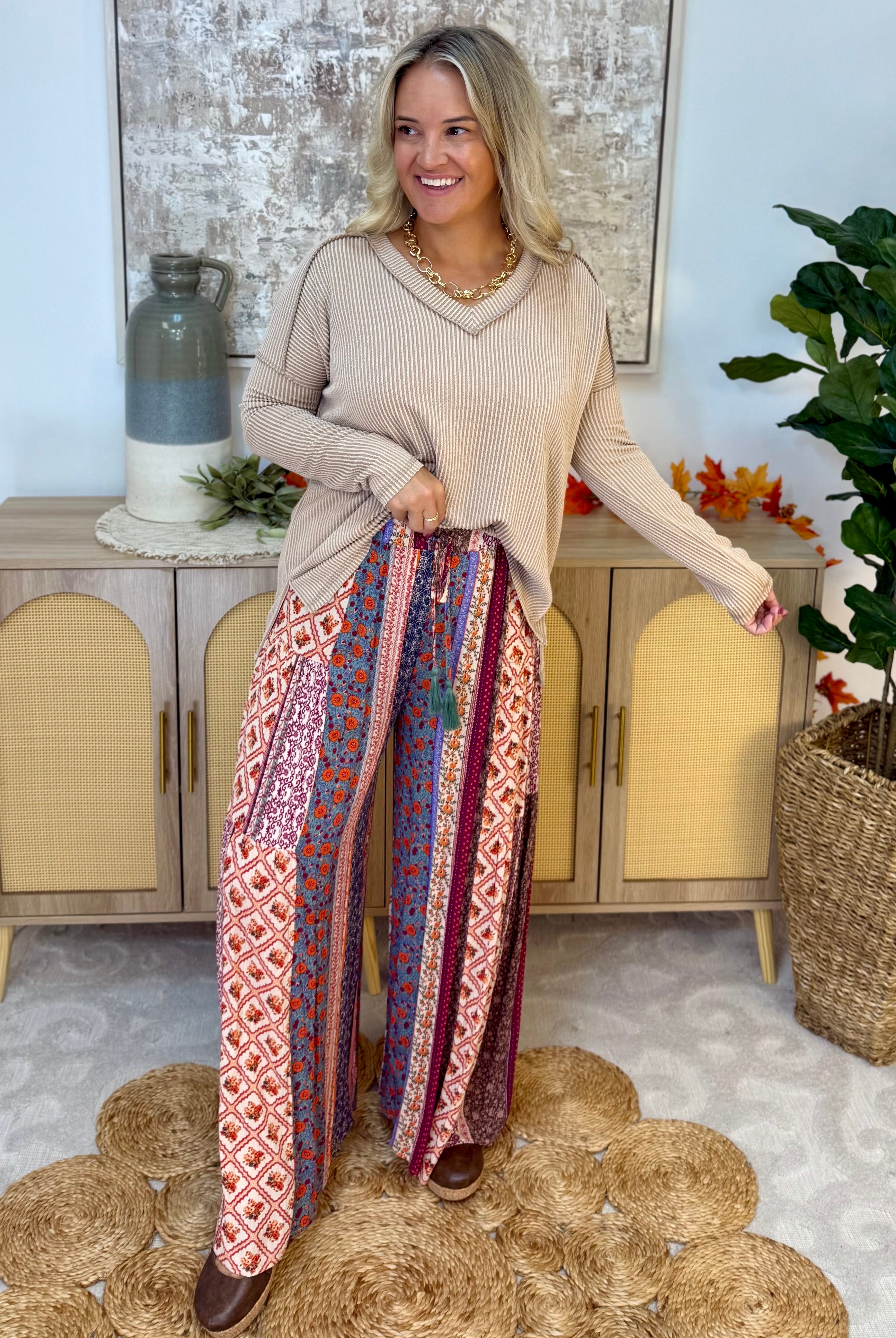 Fall Rayon Gauze Pants-240 Pants-easel-The Lovely Closet, Women's Fashion Boutique in Alexandria, KY