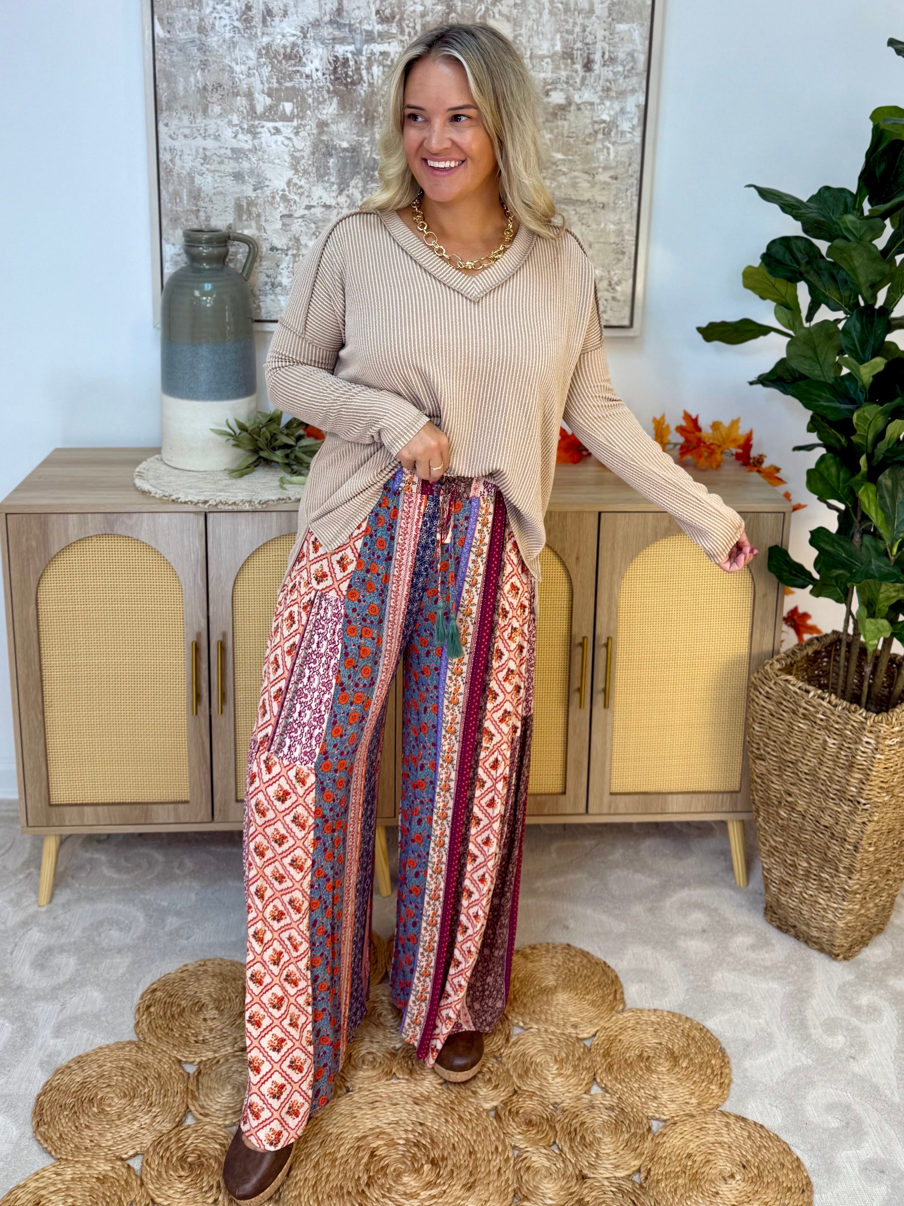 Fall Rayon Gauze Pants-240 Pants-easel-The Lovely Closet, Women's Fashion Boutique in Alexandria, KY