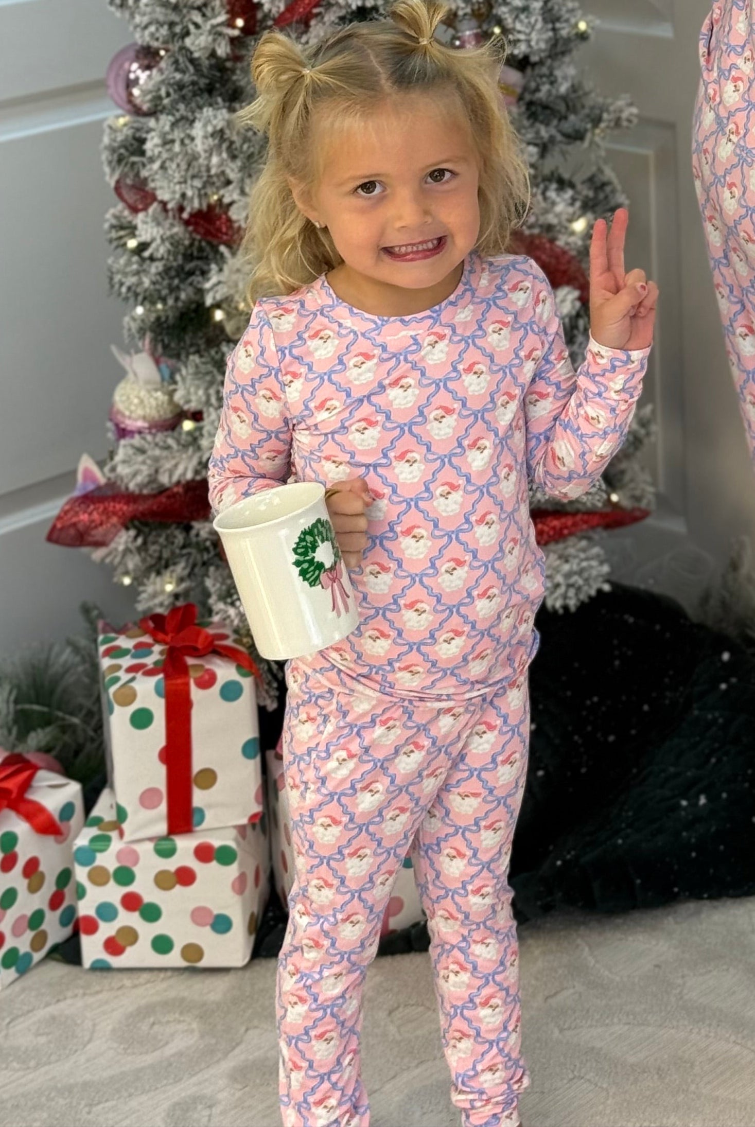 Mary Square Santa Baby Bows Mommy & Me Pajamas - Toddler Size-350 Holiday-Mary Square-The Lovely Closet, Women's Fashion Boutique in Alexandria, KY