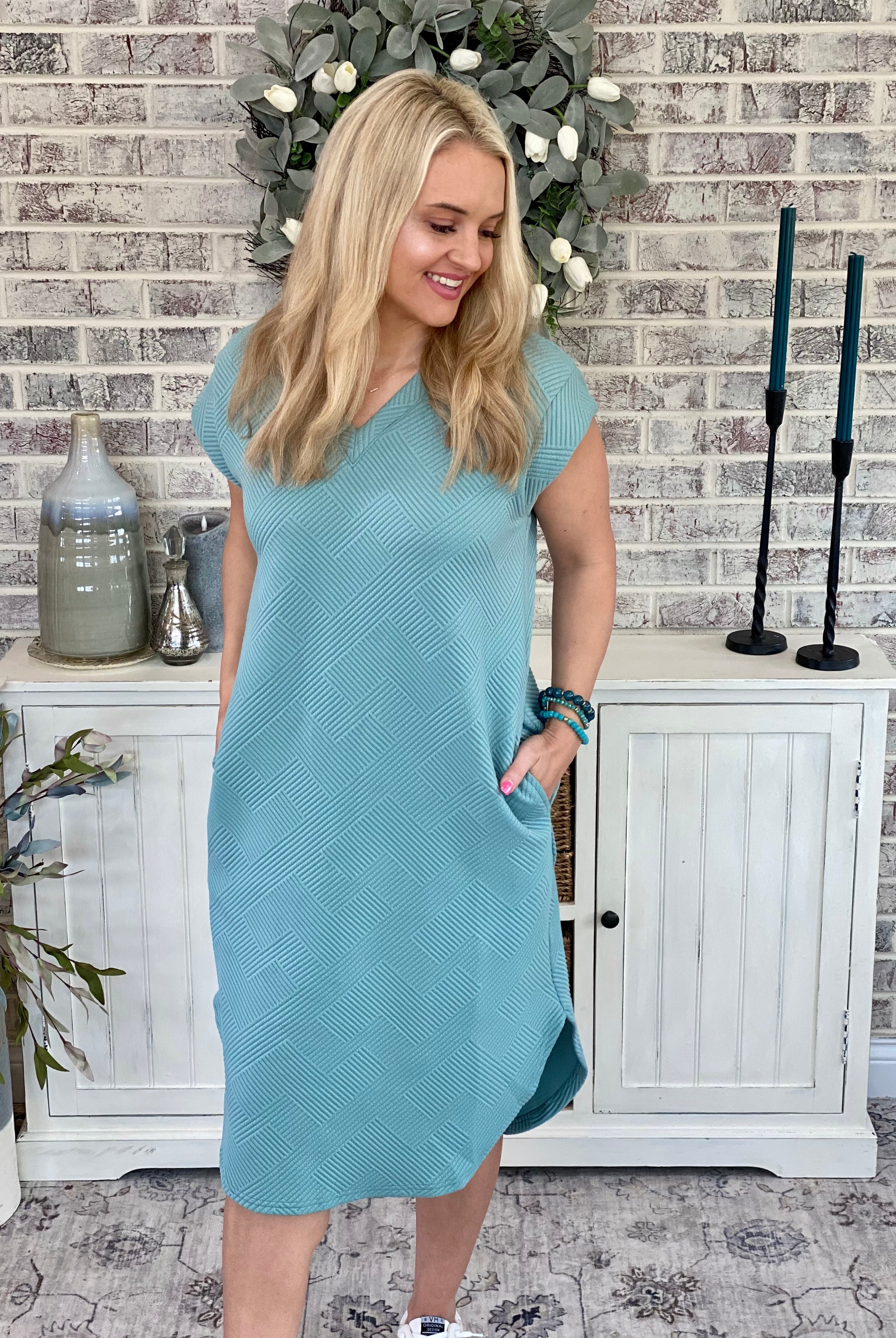 FINAL SALE Spring Fever Textured Dress-180 Dresses-The Lovely Closet-The Lovely Closet, Women's Fashion Boutique in Alexandria, KY