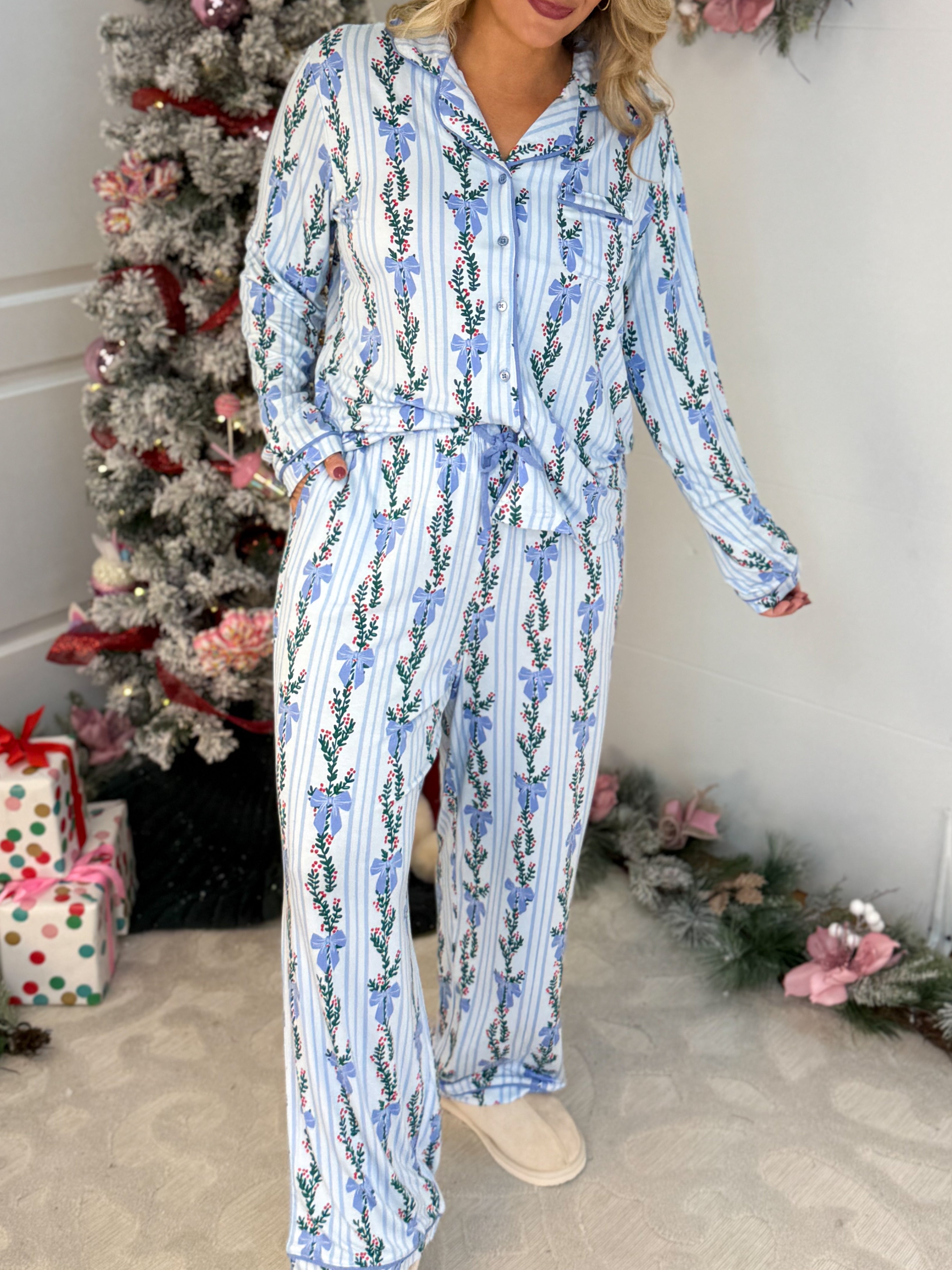Mary Square Hello Garland Charlotte Pant Set-350 Holiday-Mary Square-The Lovely Closet, Women's Fashion Boutique in Alexandria, KY