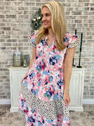 FINAL SALE Multi Pattern Midi Dress-180 Dresses-The Lovely Closet-The Lovely Closet, Women's Fashion Boutique in Alexandria, KY