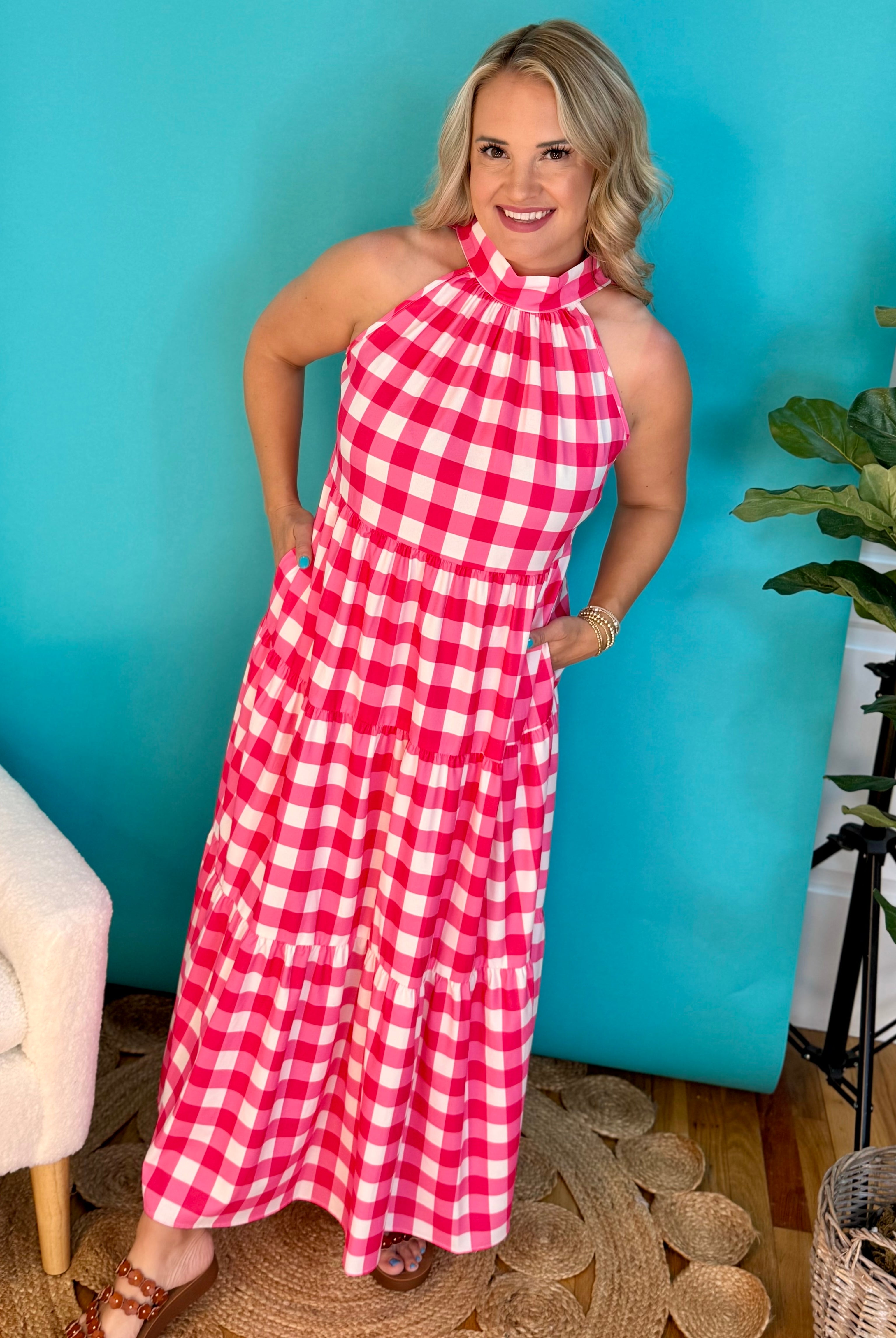 Pink Champaign Maxi Dress-180 Dresses-Carole Christian-The Lovely Closet, Women's Fashion Boutique in Alexandria, KY