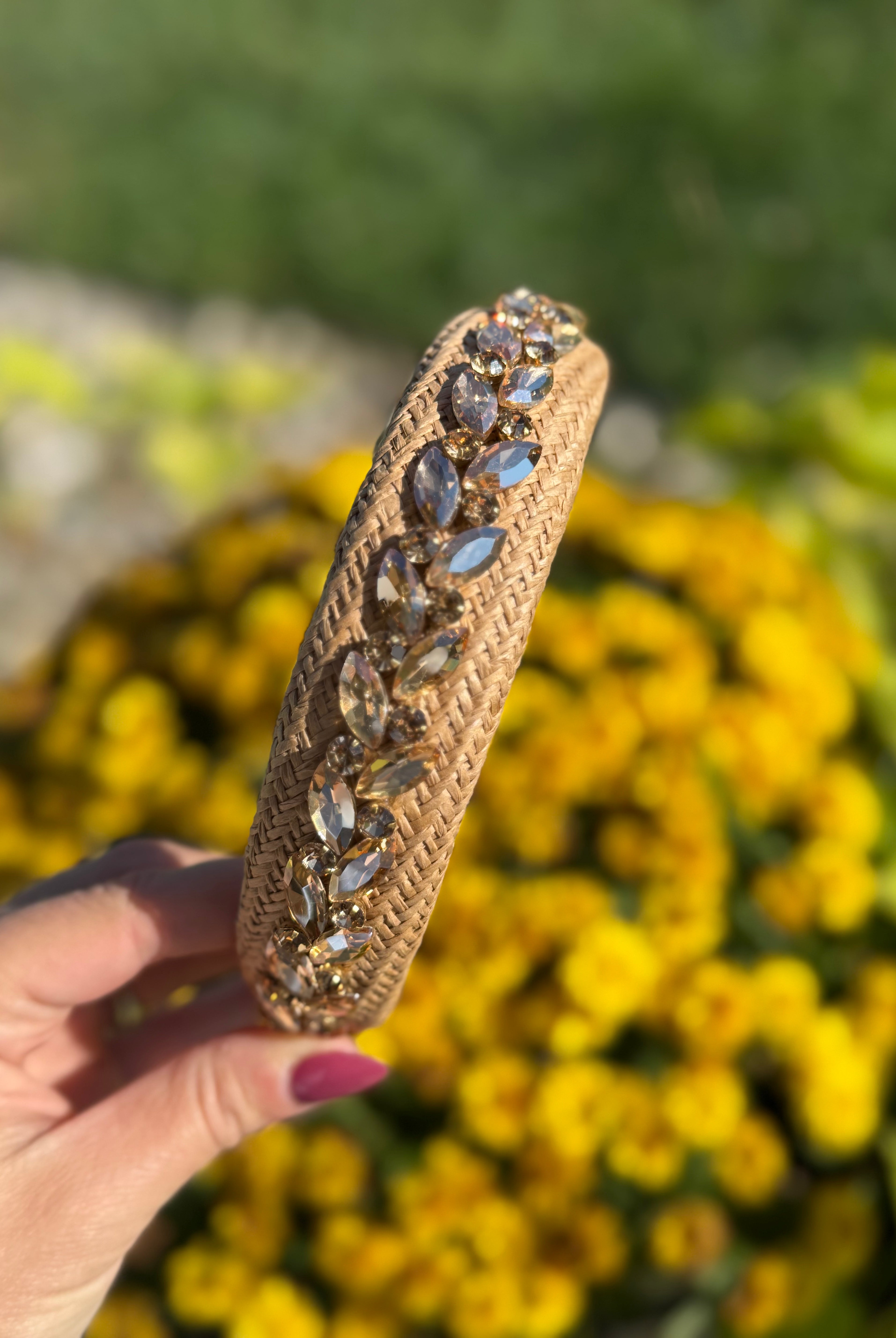 Raffia and Rhinestone Headband-300 Headwear-The Lovely Closet-The Lovely Closet, Women's Fashion Boutique in Alexandria, KY