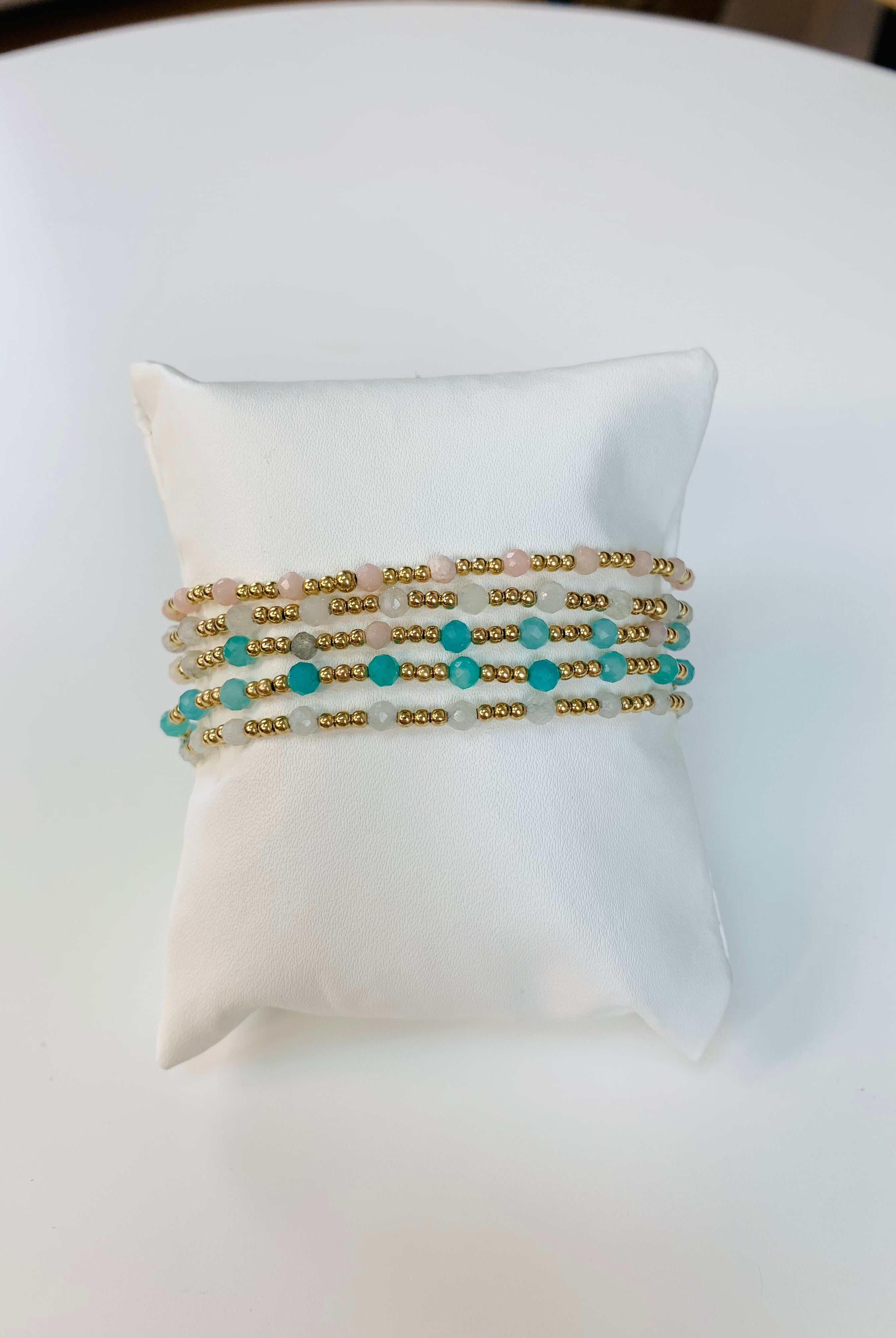 Sincerity Gold 3MM Gemstone Bracelet-260 eNewton-eNewton-The Lovely Closet, Women's Fashion Boutique in Alexandria, KY