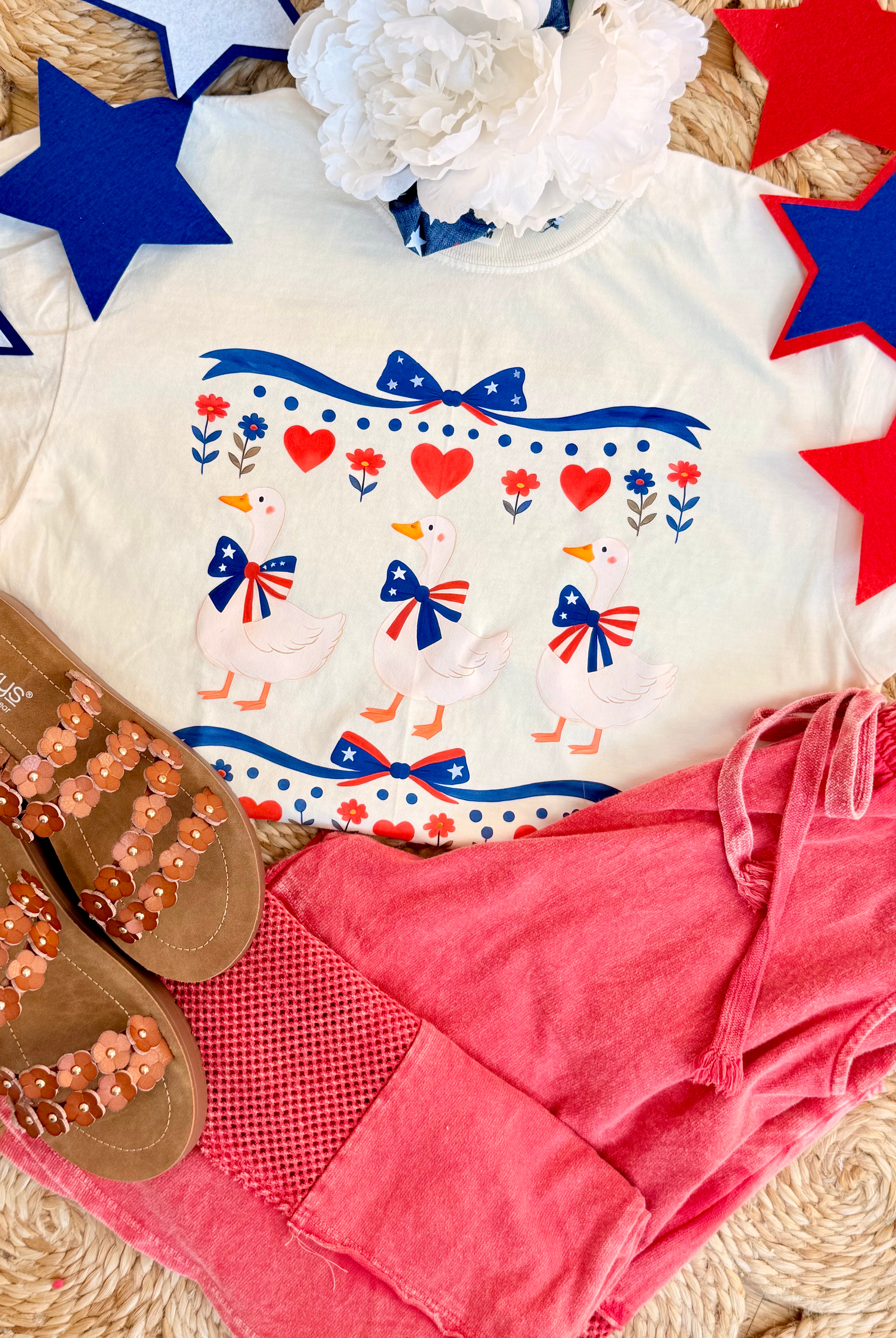 Americana Goose Graphic T-Shirt-100 Short Sleeve Tops-The Lovely Closet-The Lovely Closet, Women's Fashion Boutique in Alexandria, KY