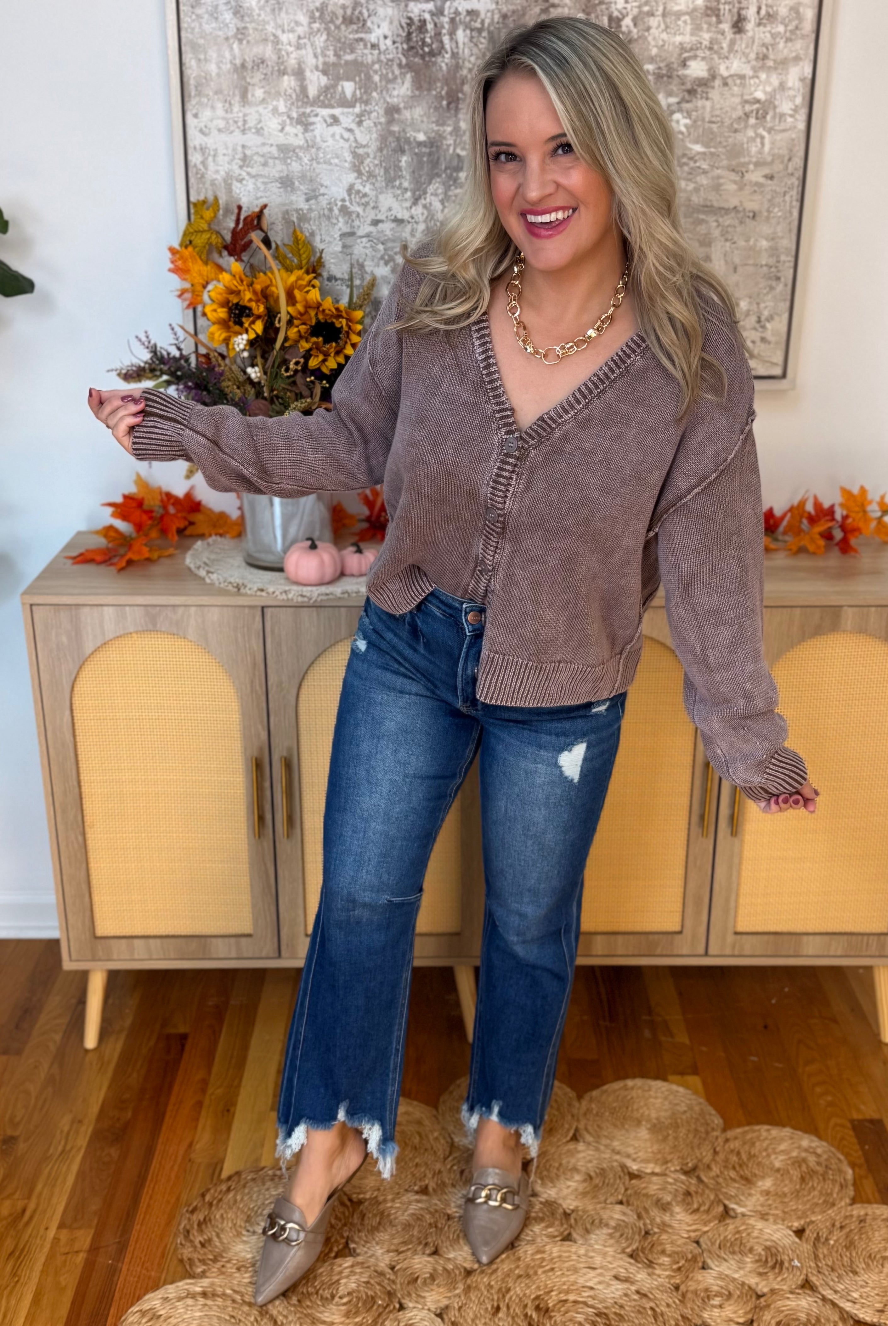 Falling Leaves Cardigan - Vintage Plum-160 Cardigan/Kimonos-bibi-The Lovely Closet, Women's Fashion Boutique in Alexandria, KY