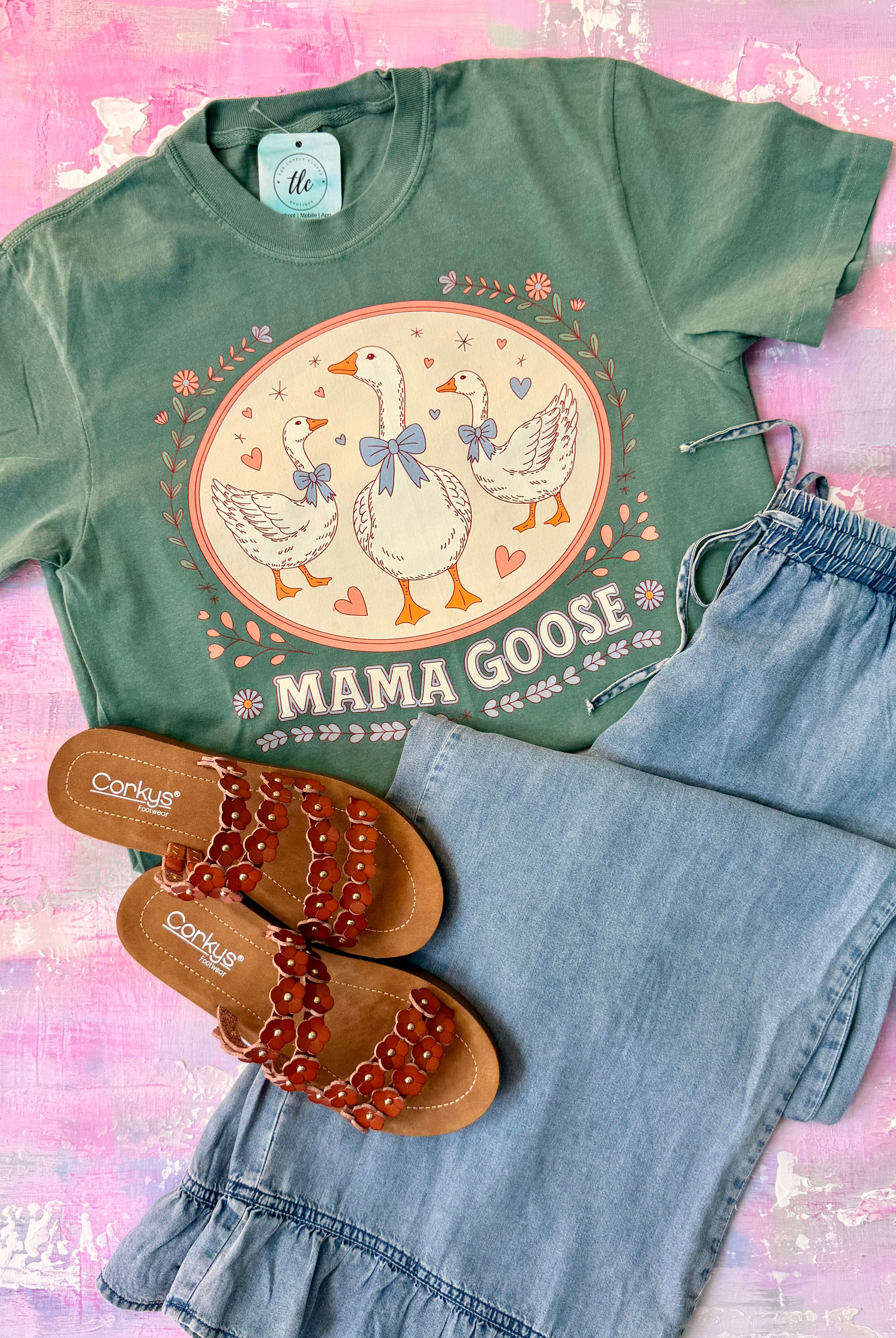 Mama Goose Graphic T-Shirt-130 Graphics-The Lovely Closet-The Lovely Closet, Women's Fashion Boutique in Alexandria, KY