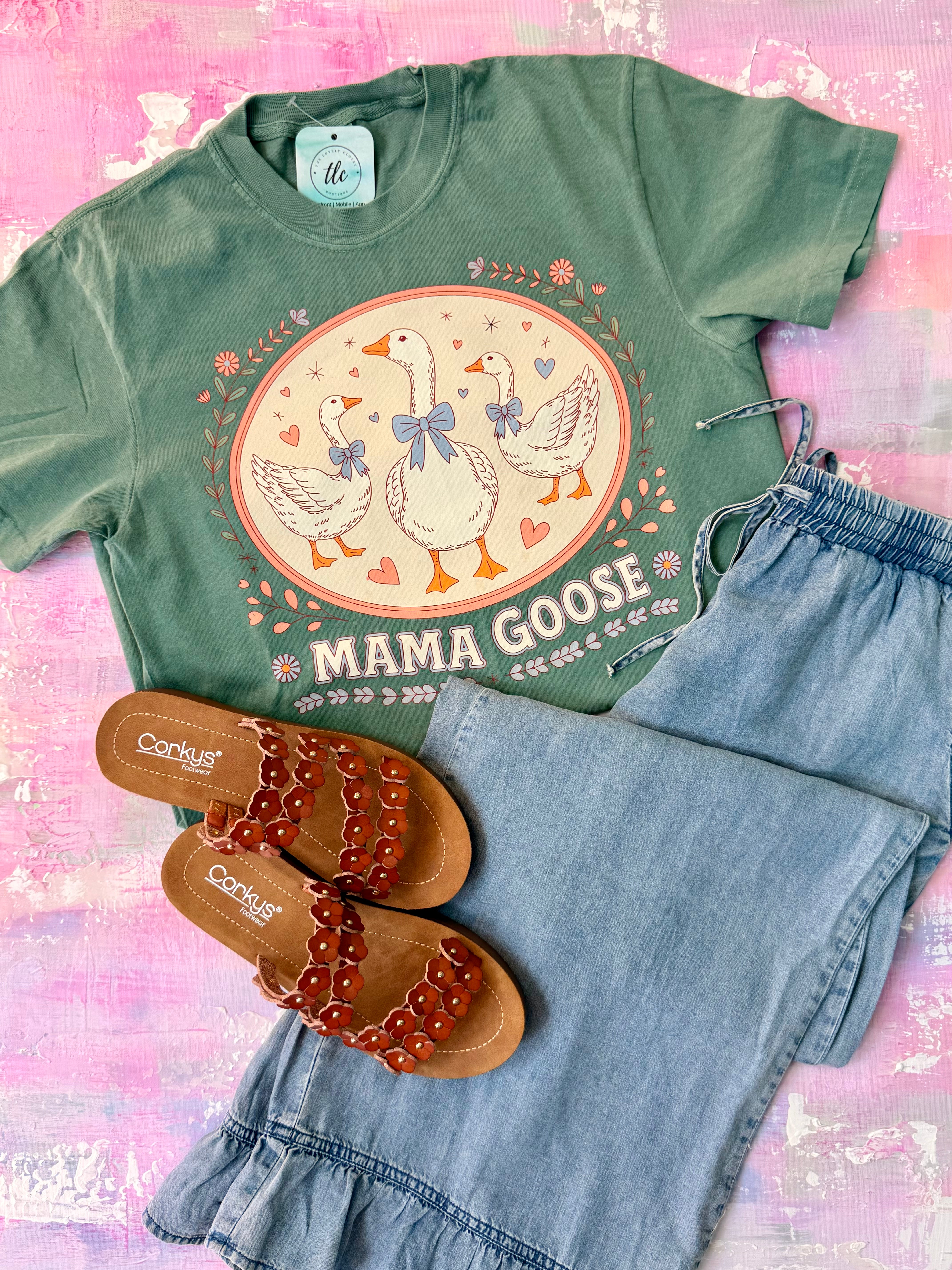 Mama Goose Graphic T-Shirt-130 Graphics-The Lovely Closet-The Lovely Closet, Women's Fashion Boutique in Alexandria, KY