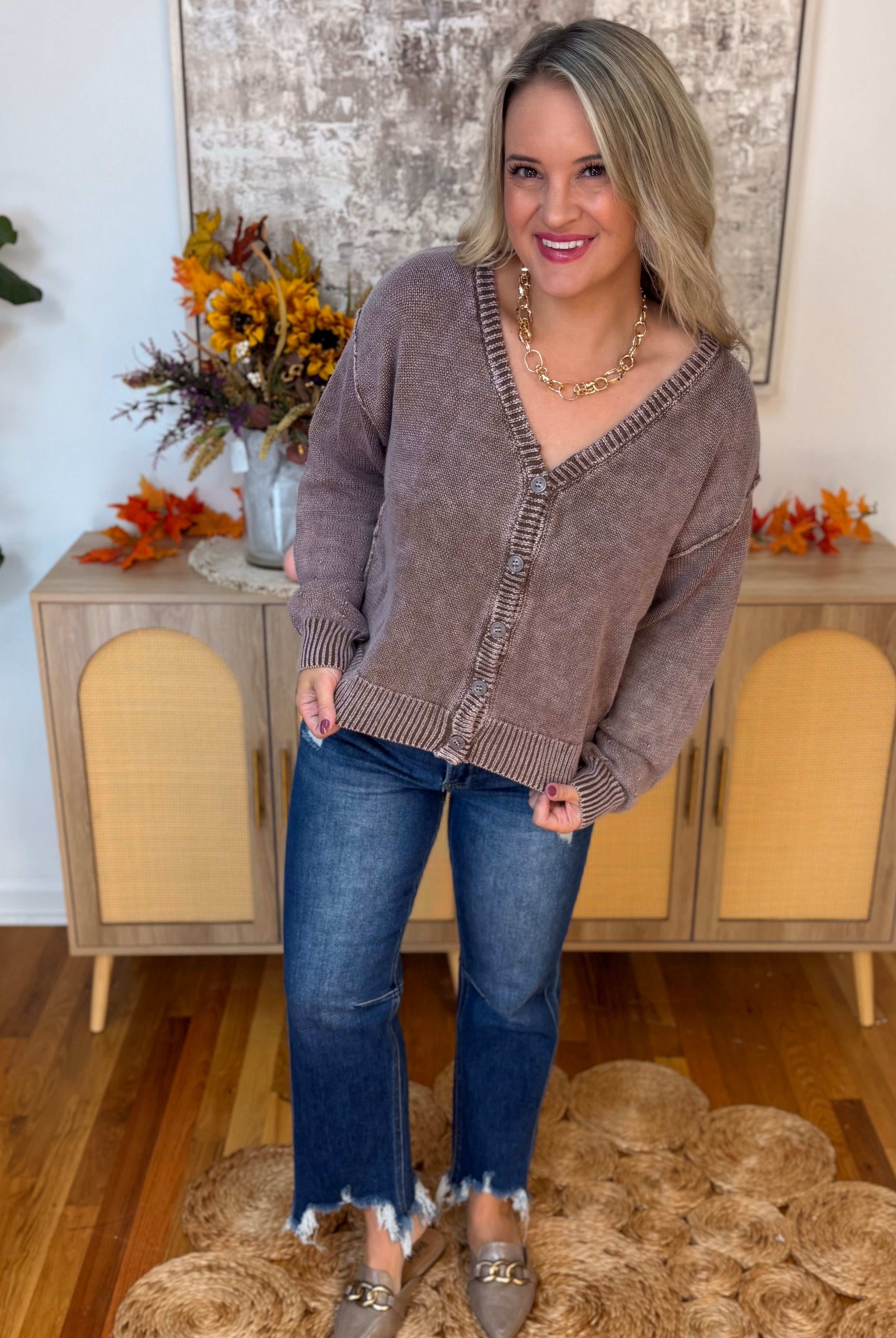 Falling Leaves Cardigan - Vintage Plum-160 Cardigan/Kimonos-bibi-The Lovely Closet, Women's Fashion Boutique in Alexandria, KY