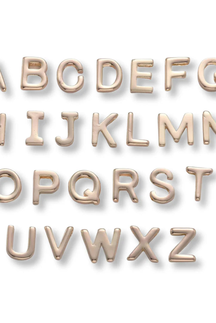 Charm Bar Gold Letter Slides-250 Jewelry-The Lovely Closet-The Lovely Closet, Women's Fashion Boutique in Alexandria, KY