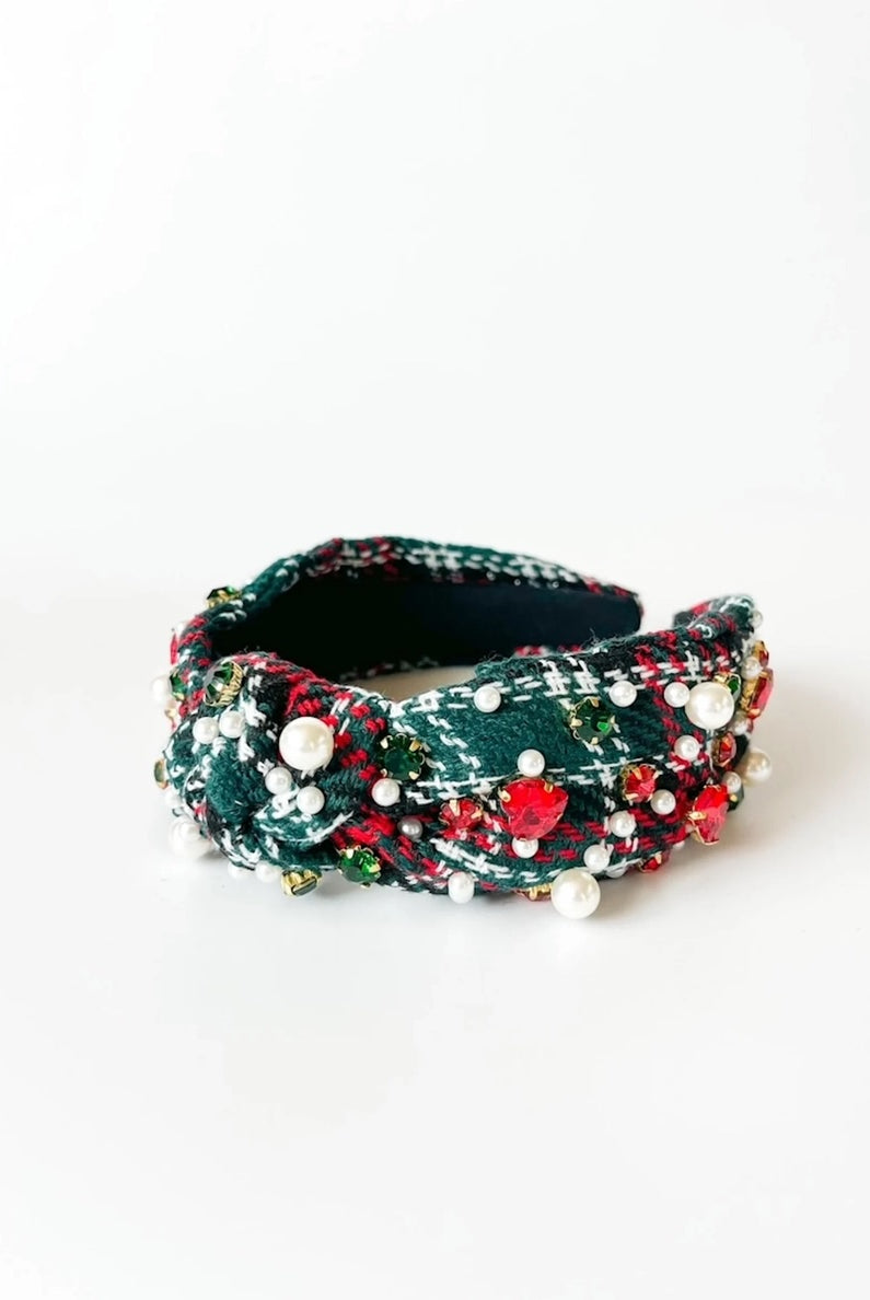 Festive Headbands-Red & Green Plaid-300 Headwear-Brittyland-The Lovely Closet, Women's Fashion Boutique in Alexandria, KY