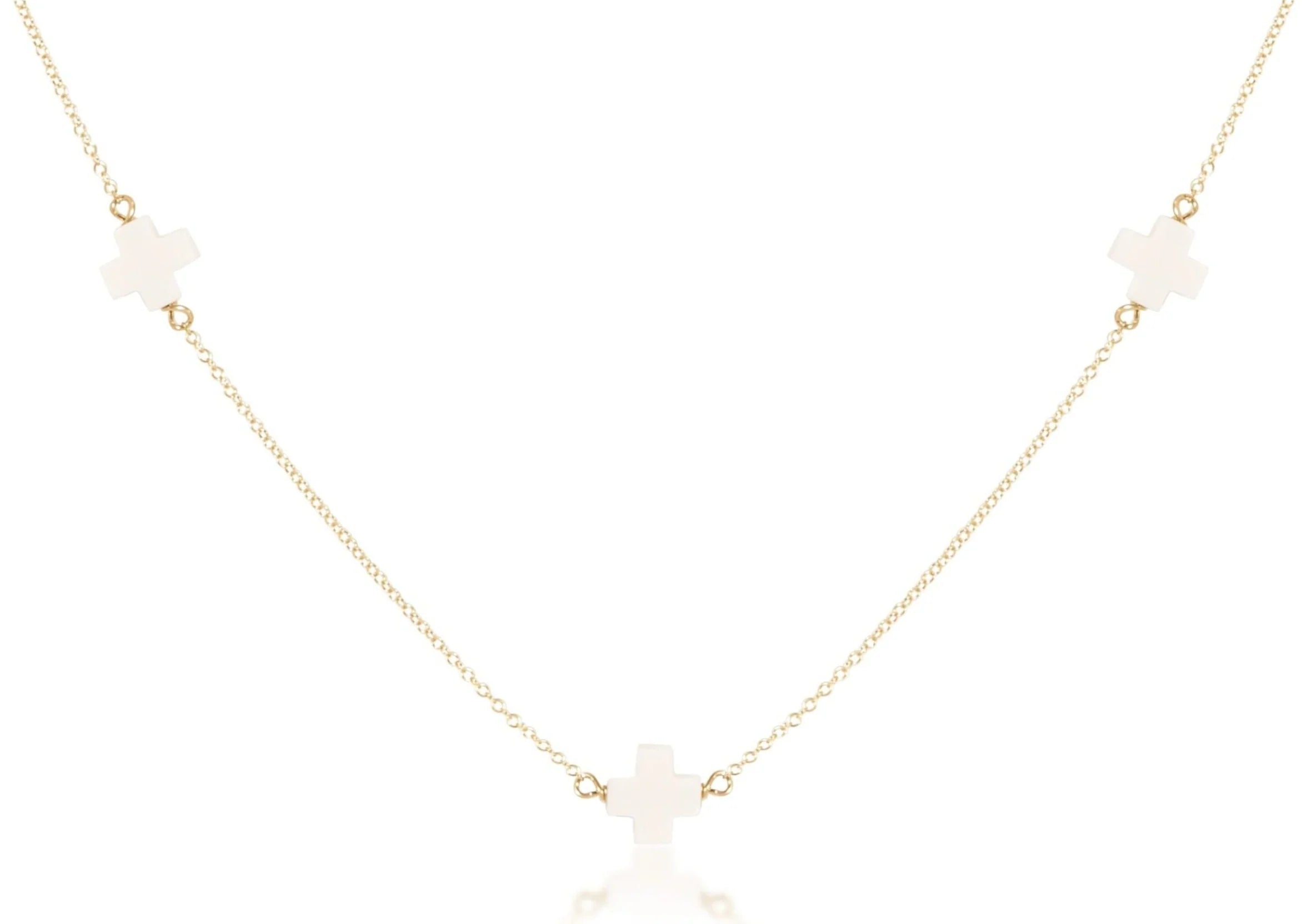 Off White Signature Cross Simplicity Necklace-260 eNewton-eNewton-The Lovely Closet, Women's Fashion Boutique in Alexandria, KY