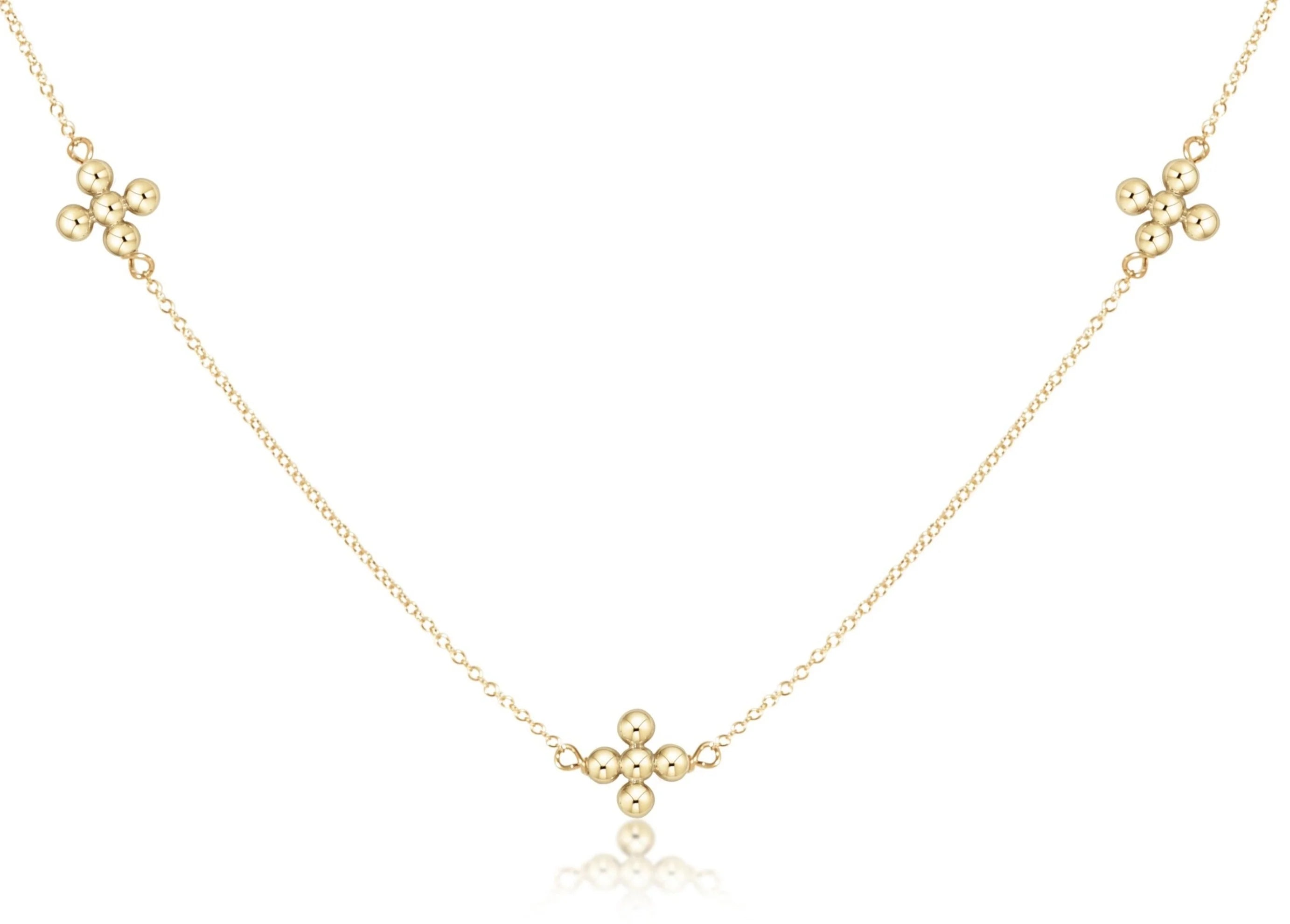 Gold Signature Cross Simplicity Necklace-260 eNewton-eNewton-The Lovely Closet, Women's Fashion Boutique in Alexandria, KY