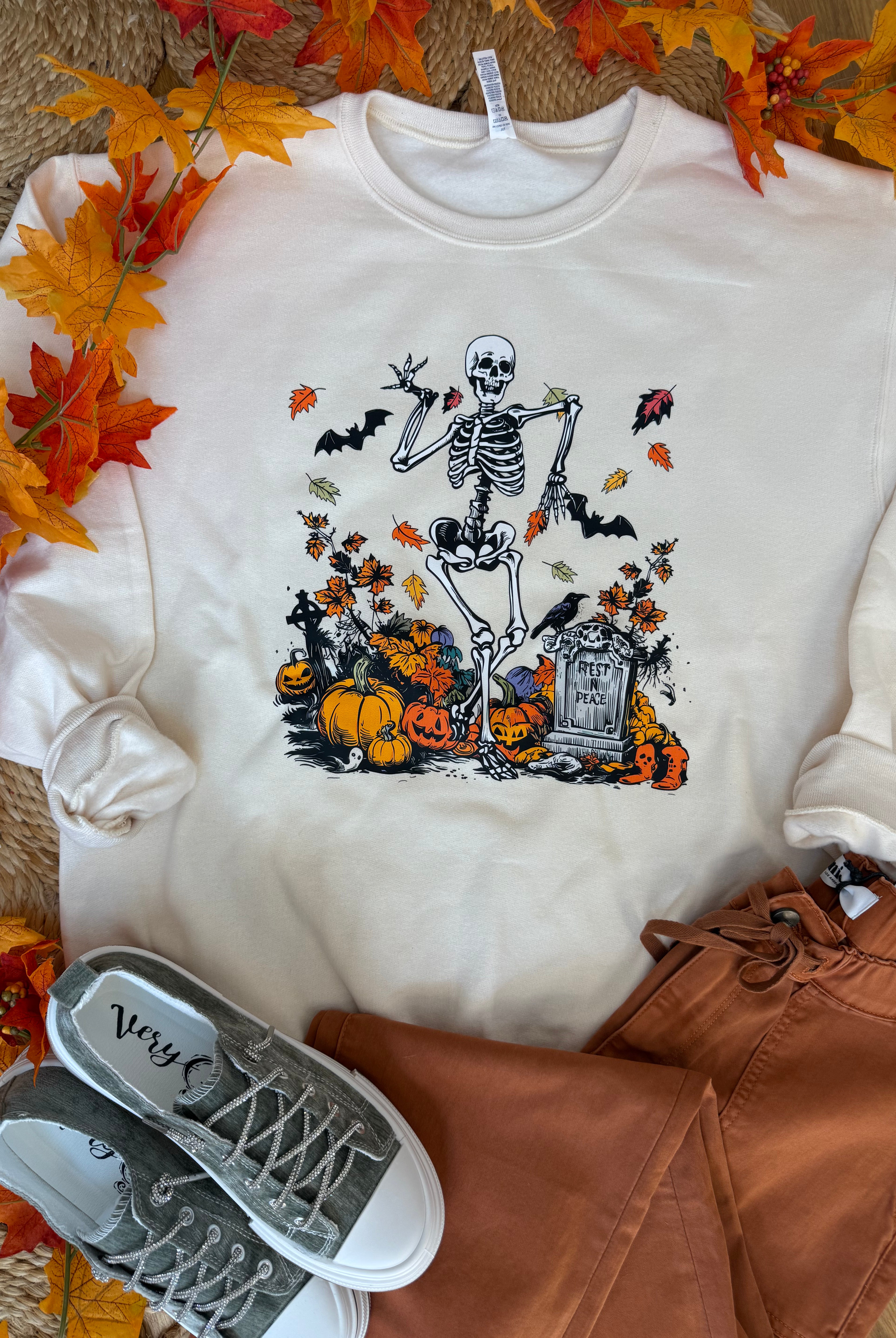 FINAL SALE Spooky Time Graphic Sweatshirt-130 Graphics-The Lovely Closet-The Lovely Closet, Women's Fashion Boutique in Alexandria, KY