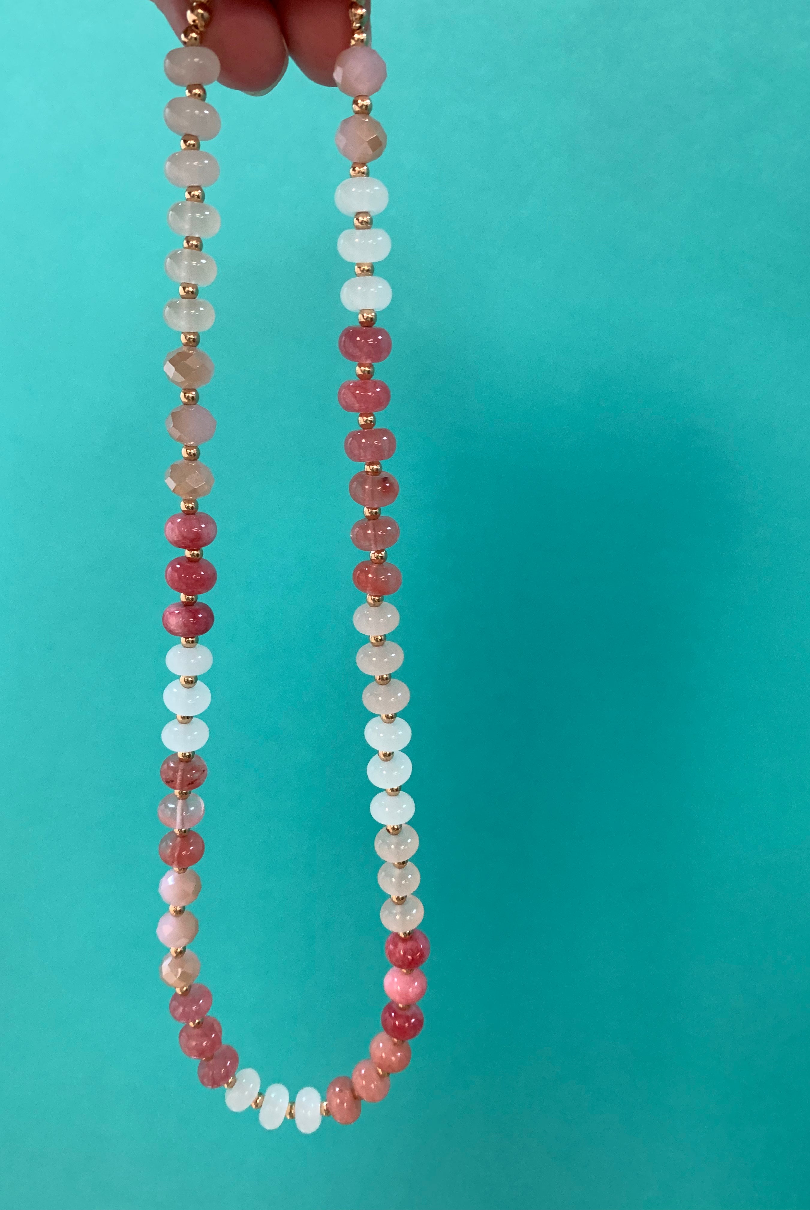 Just Peachy Candy Bead Necklace-250 Jewelry-judson-The Lovely Closet, Women's Fashion Boutique in Alexandria, KY