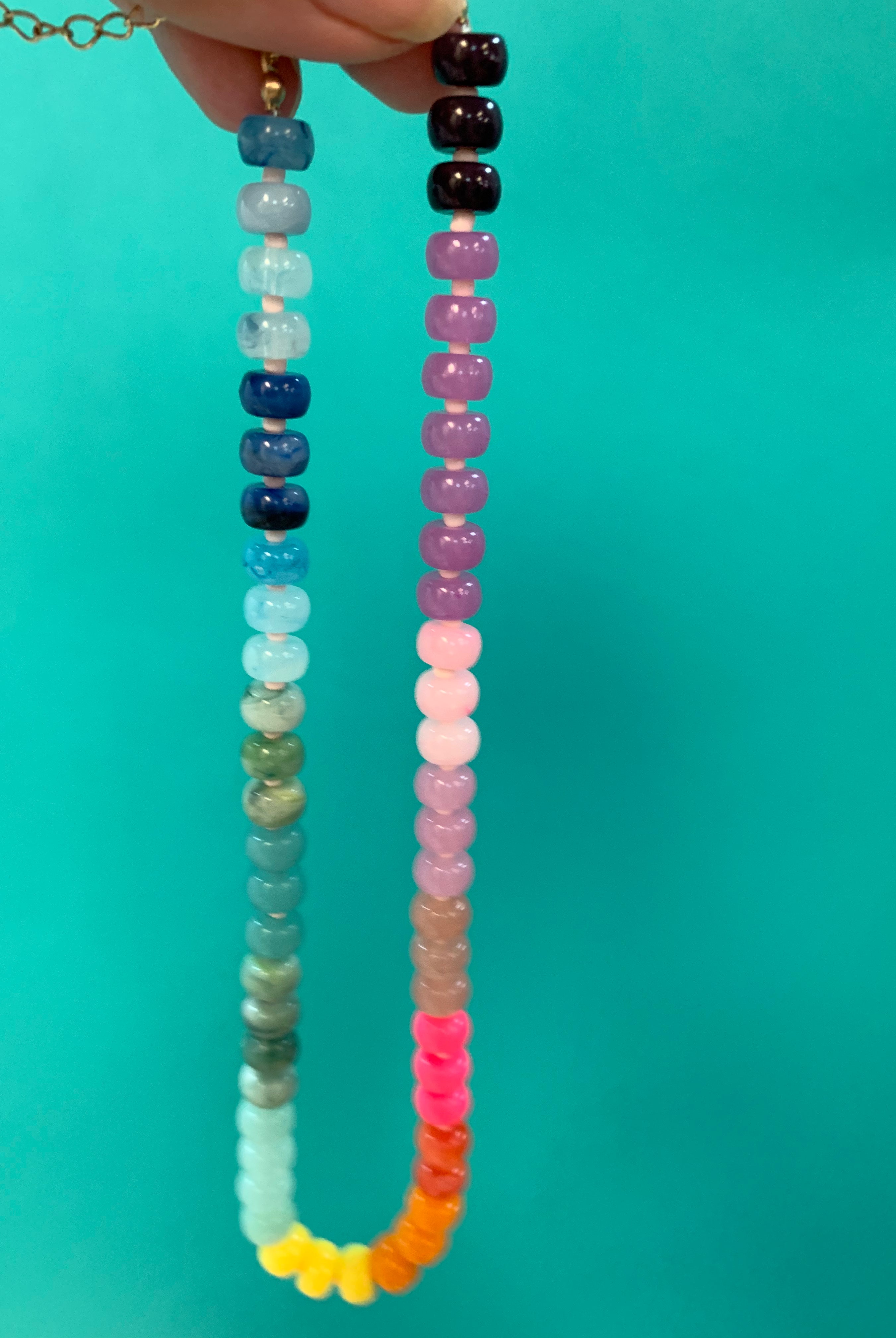 Rainbow Candy Bead Choker-250 Jewelry-judson-The Lovely Closet, Women's Fashion Boutique in Alexandria, KY