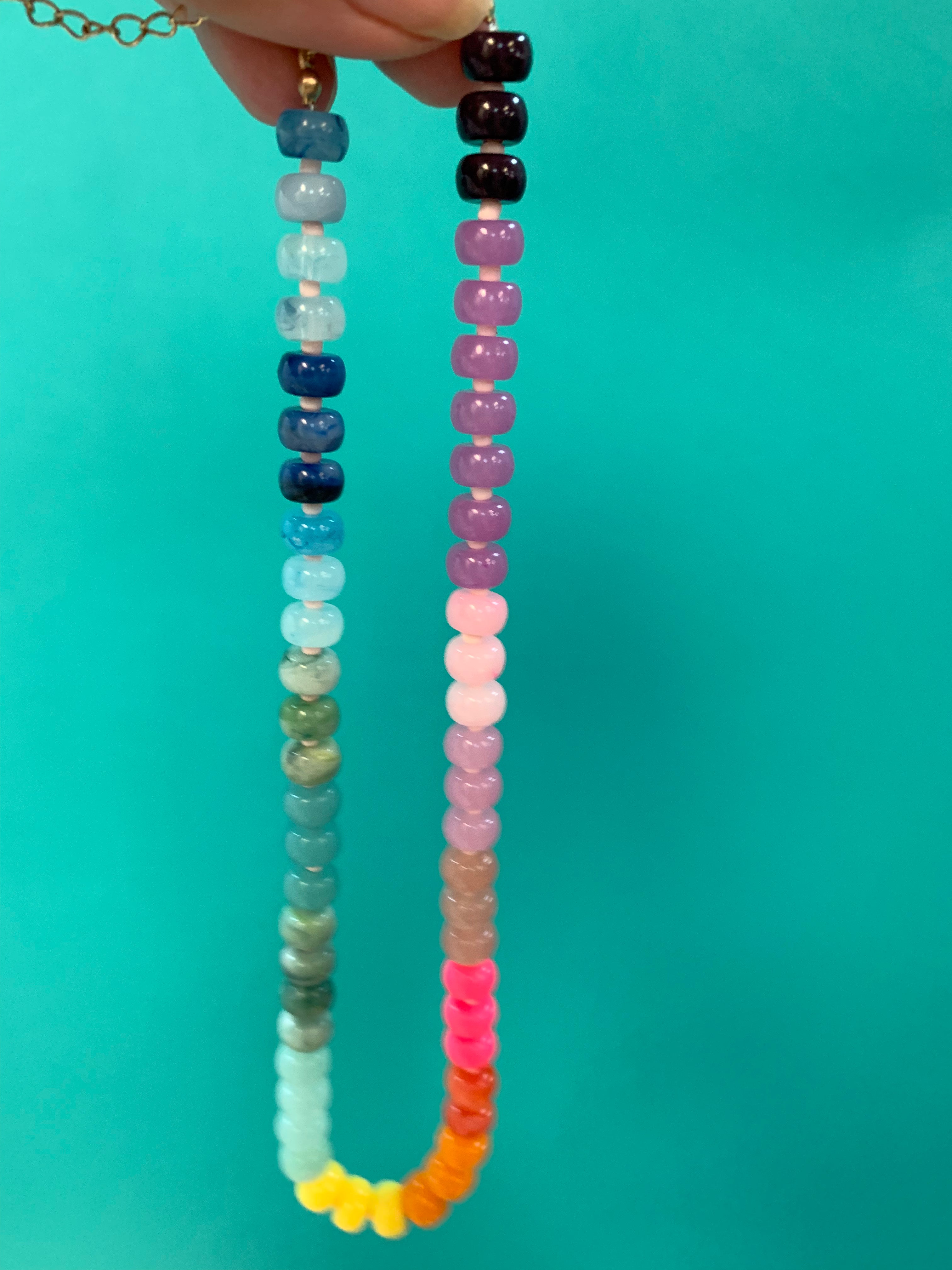 Rainbow Candy Bead Choker-250 Jewelry-judson-The Lovely Closet, Women's Fashion Boutique in Alexandria, KY