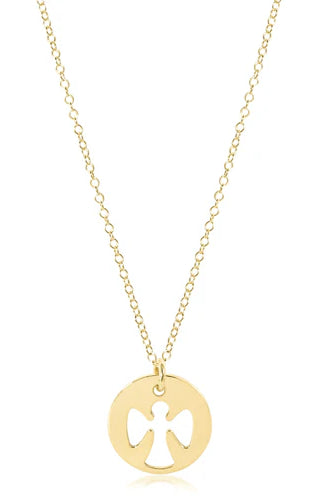 EGIRL 14" Necklace Gold - Guardian Angel Small Gold Disc-260 eNewton-newton-The Lovely Closet, Women's Fashion Boutique in Alexandria, KY