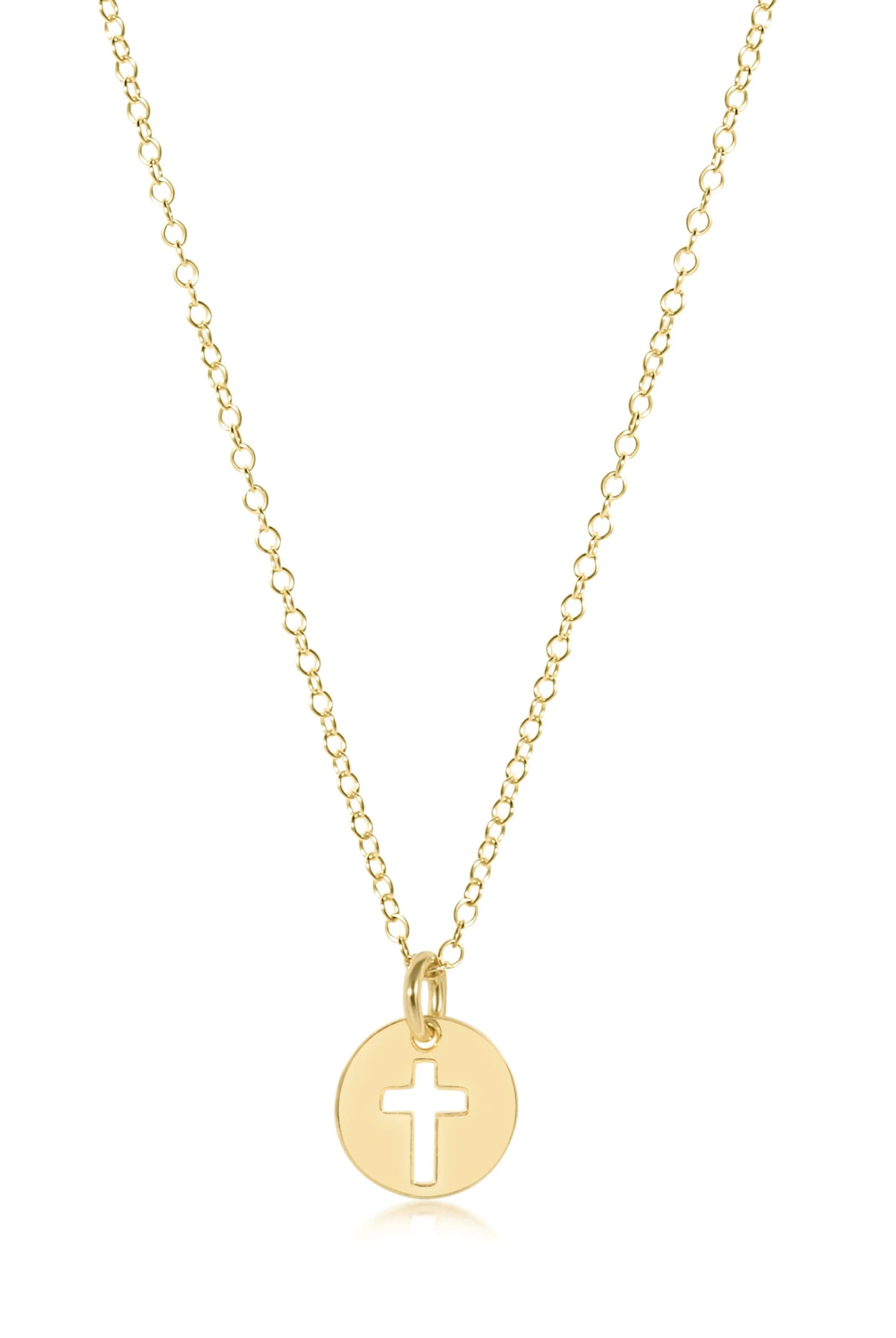 EGIRL 14" Necklace Gold - Blessed Small Gold Disc-260 eNewton-eNewton-The Lovely Closet, Women's Fashion Boutique in Alexandria, KY