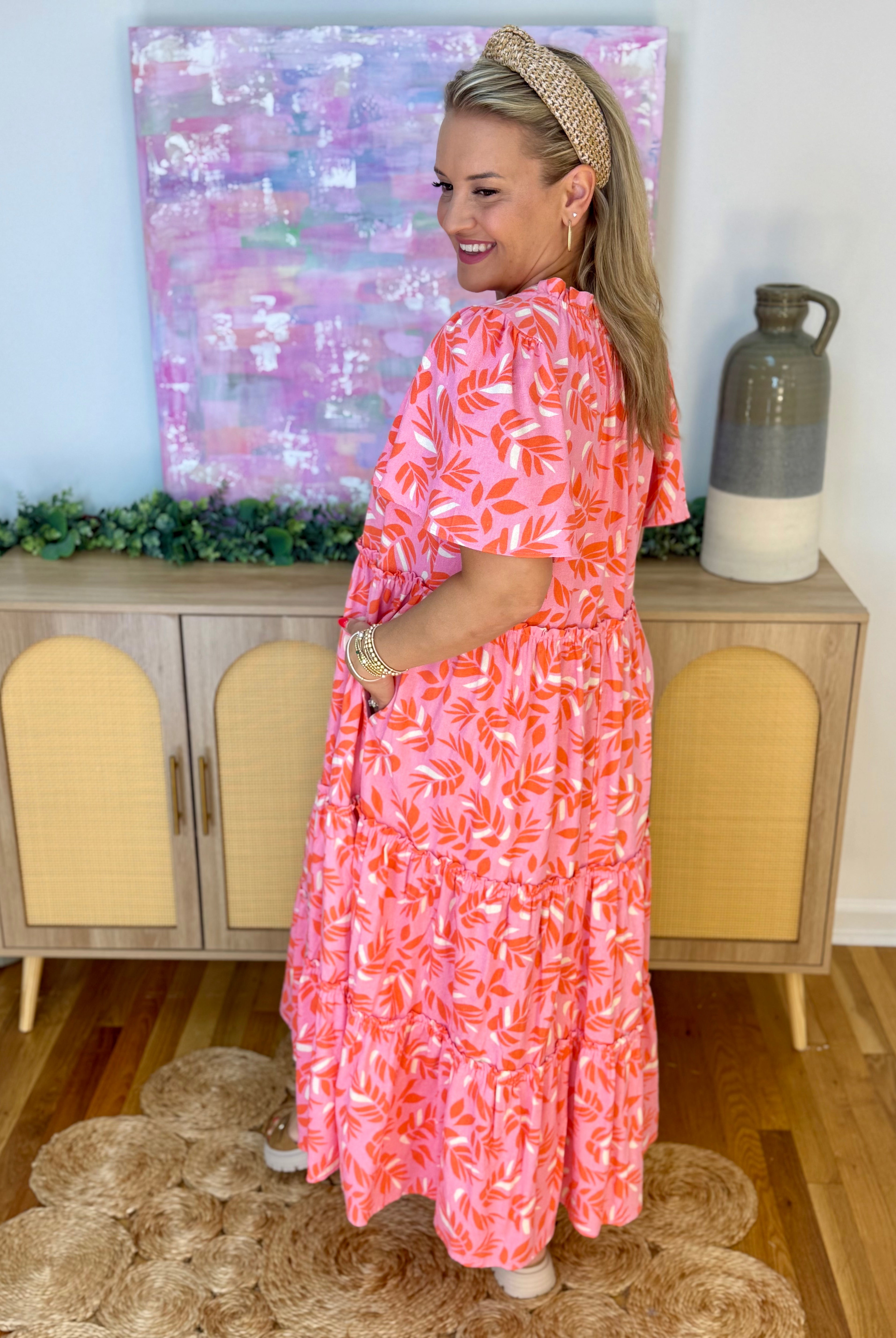 Pink Tropic Maxi Dress-180 Dresses-easel-The Lovely Closet, Women's Fashion Boutique in Alexandria, KY