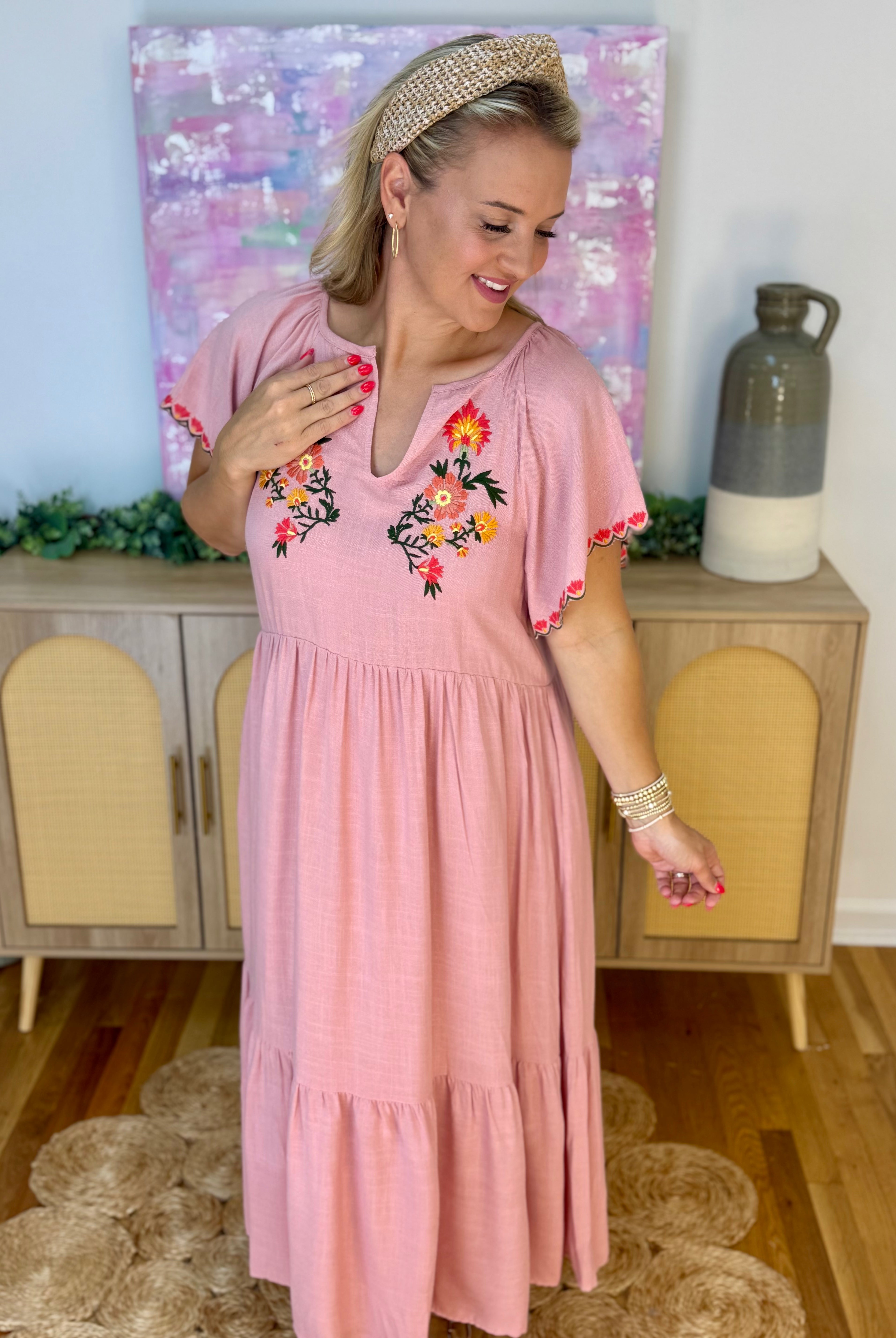 Petal Pop Embroidered Maxi Dress-180 Dresses-easel-The Lovely Closet, Women's Fashion Boutique in Alexandria, KY