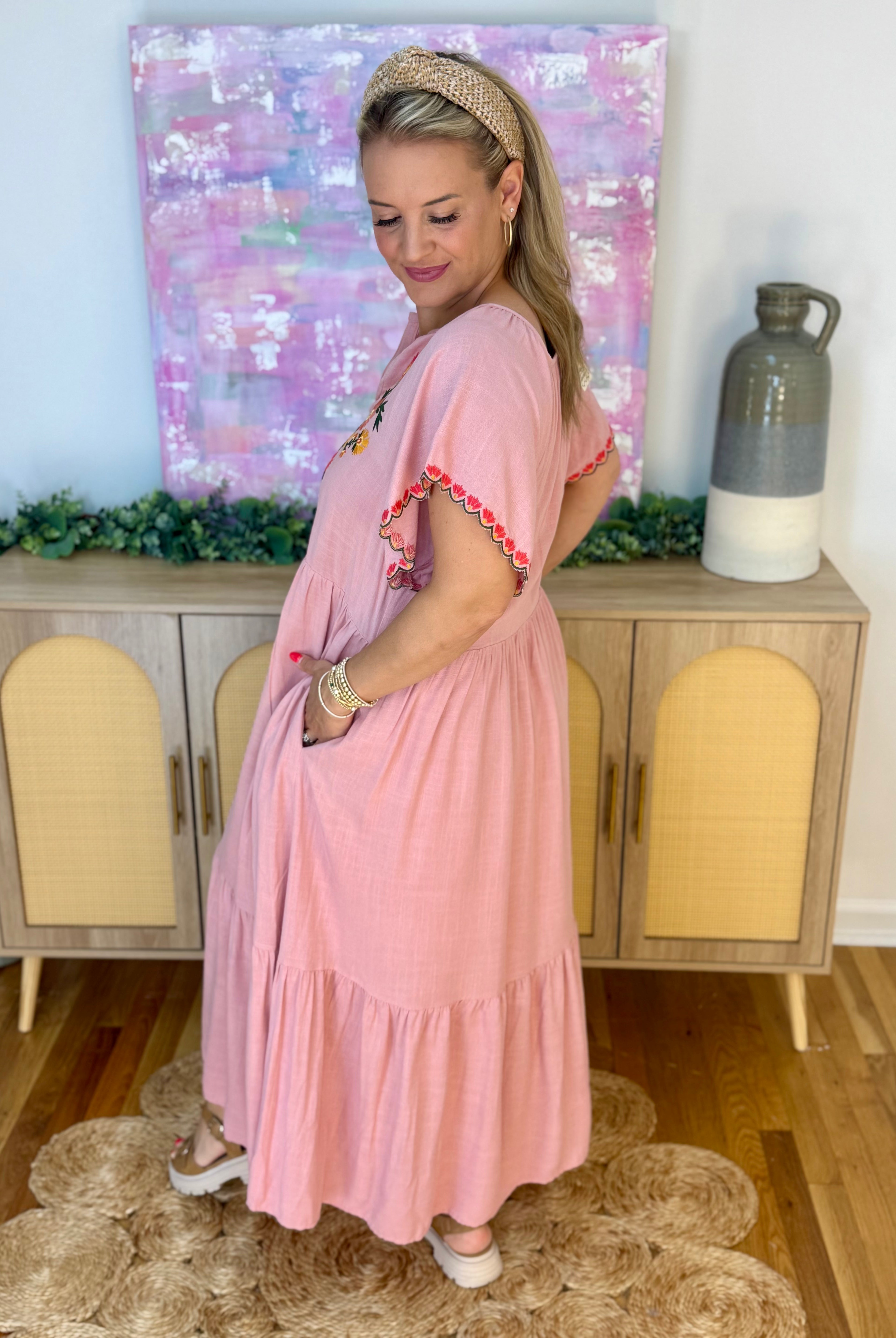 Petal Pop Embroidered Maxi Dress-180 Dresses-easel-The Lovely Closet, Women's Fashion Boutique in Alexandria, KY