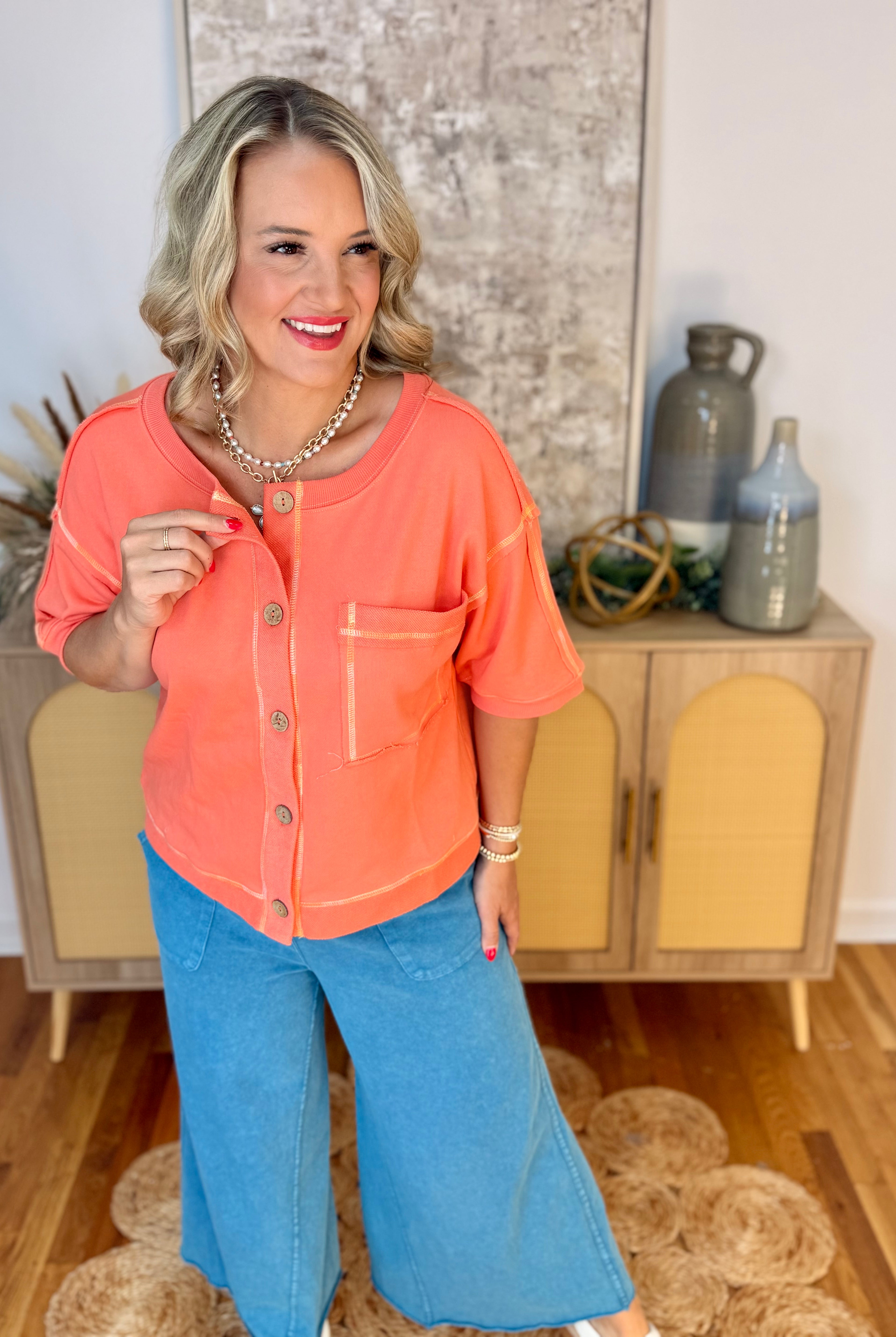 First Day Favorite Button Cardigan-100 Short Sleeve Tops-Hem & Thread-The Lovely Closet, Women's Fashion Boutique in Alexandria, KY