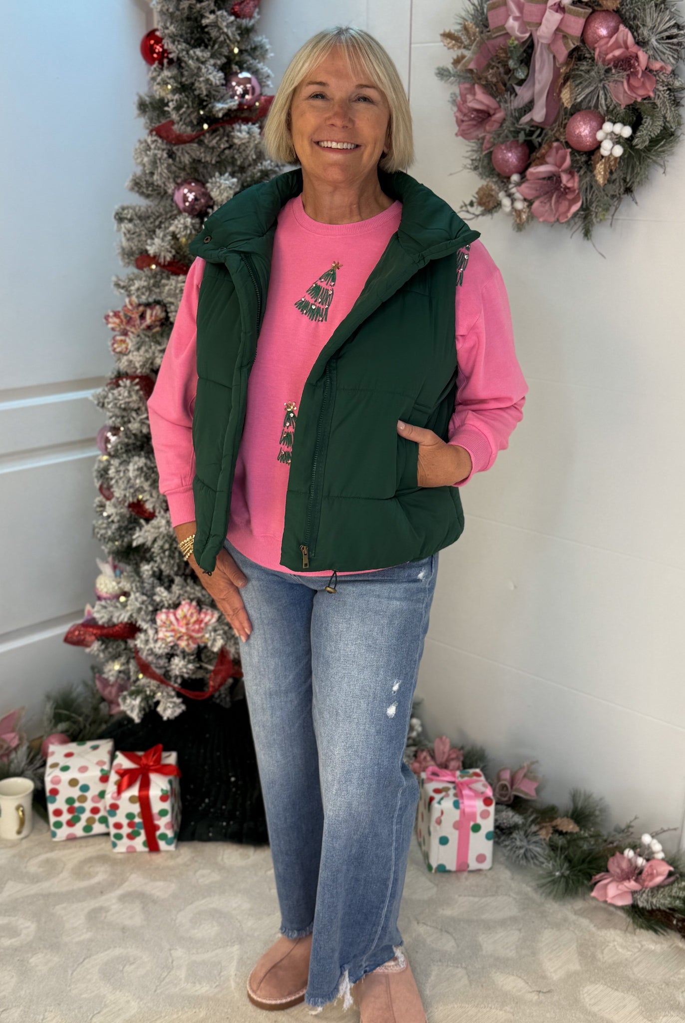 Sarah Green Trees Pullover-350 Holiday-Mary Square-The Lovely Closet, Women's Fashion Boutique in Alexandria, KY