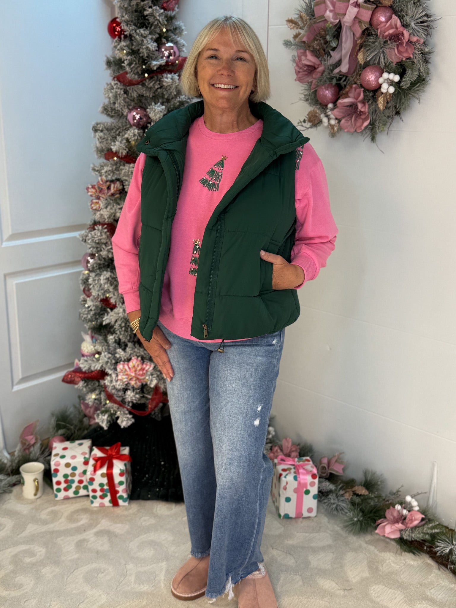 Sarah Green Trees Pullover-350 Holiday-Mary Square-The Lovely Closet, Women's Fashion Boutique in Alexandria, KY