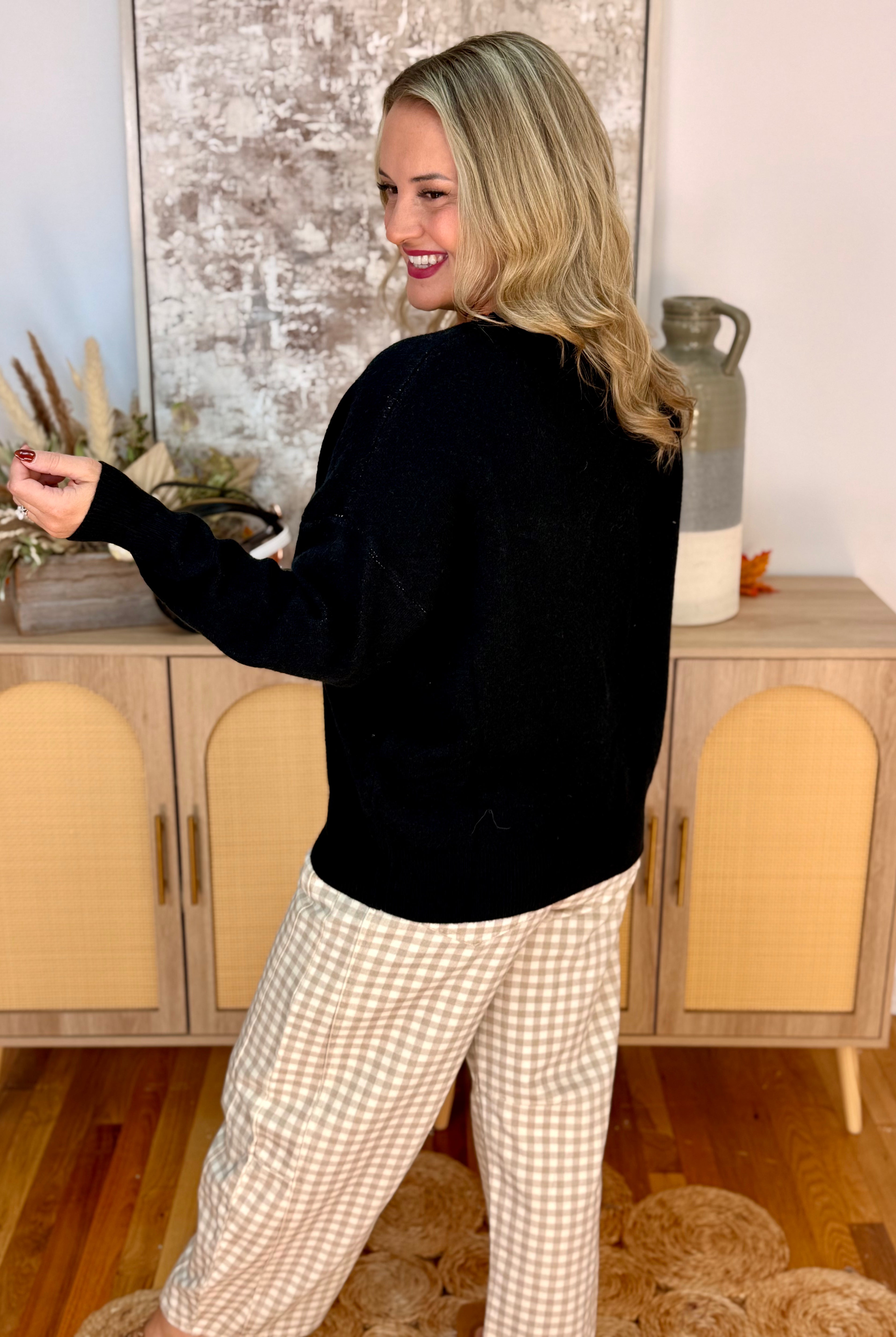 Football Pup Sweater - Black-140 Sweaters-Sewn and Seen-The Lovely Closet, Women's Fashion Boutique in Alexandria, KY