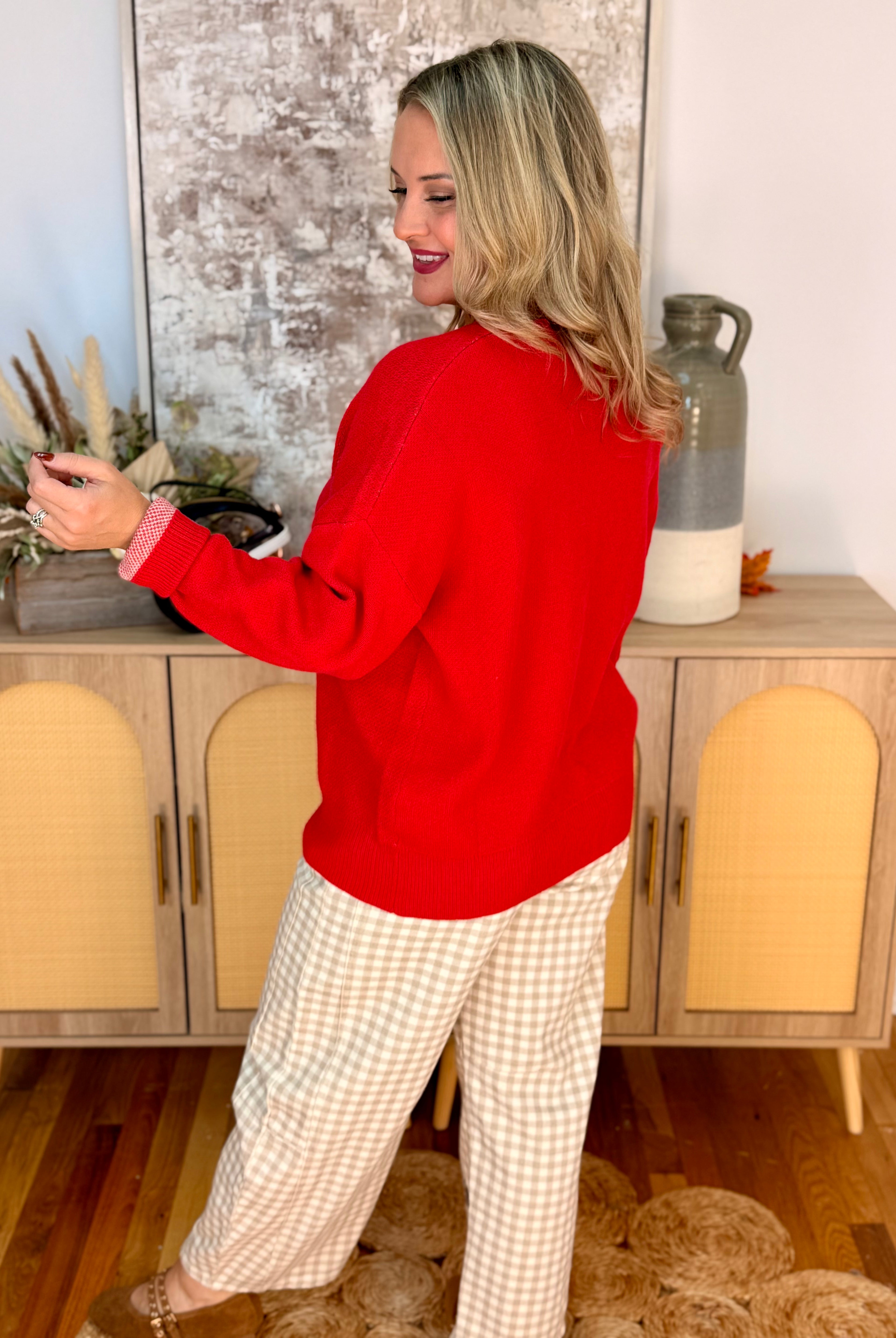 Football Pup Sweater - Red-140 Sweaters-Sewn and Seen-The Lovely Closet, Women's Fashion Boutique in Alexandria, KY