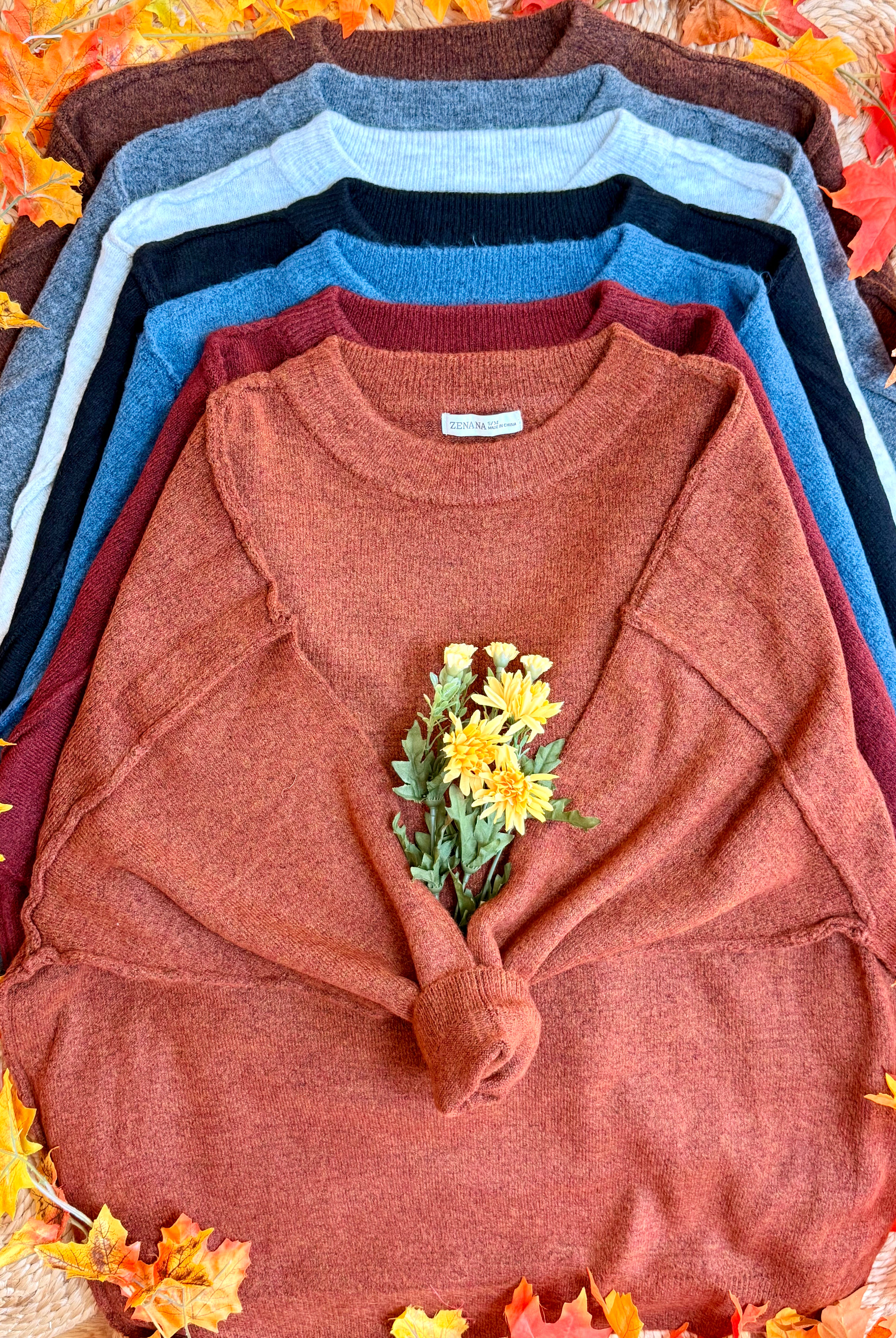 The Everyday Cozy Sweater - Lt. Heather Grey-140 Sweaters-zenana-The Lovely Closet, Women's Fashion Boutique in Alexandria, KY