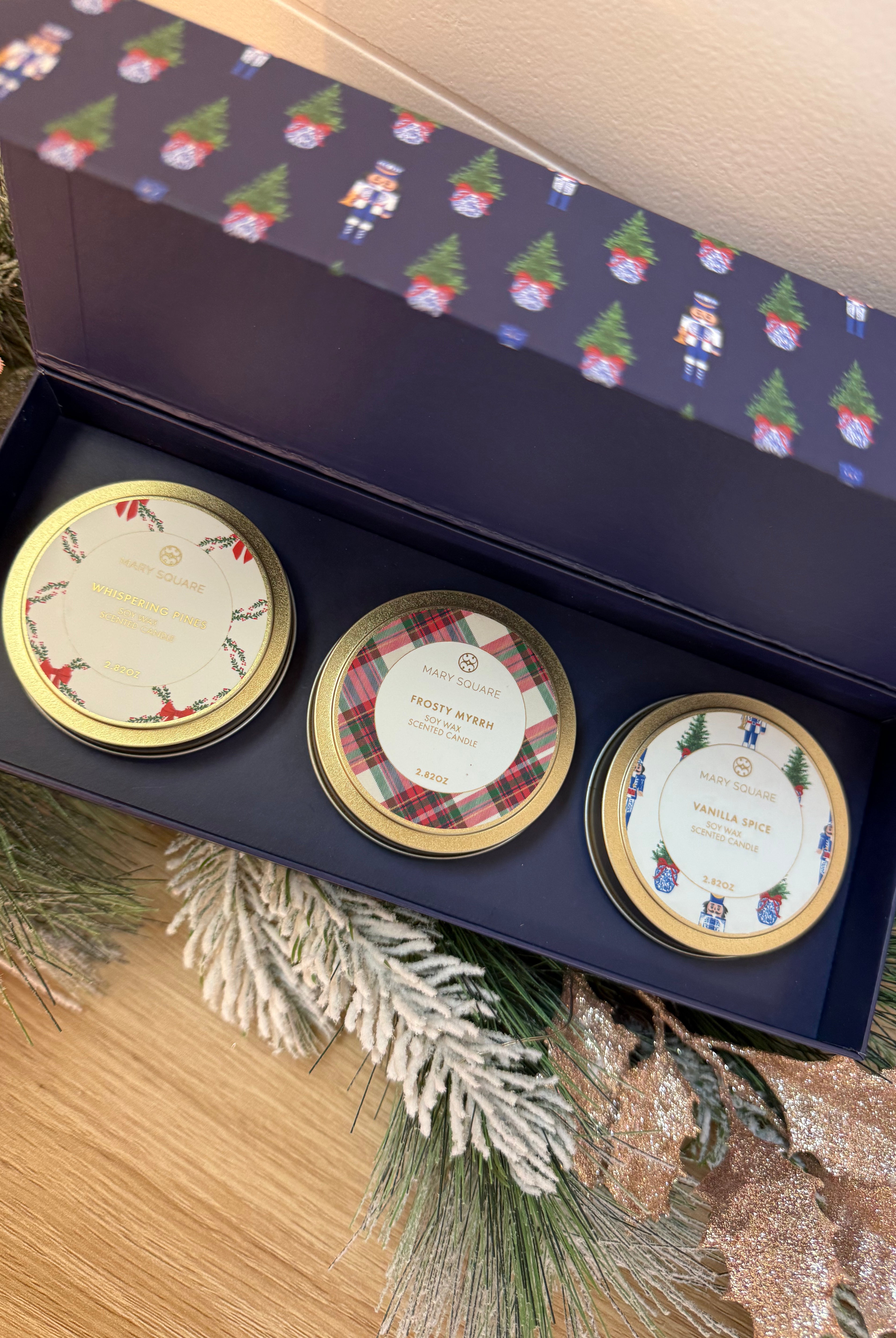 Mary Square Candle Set of Three-350 Holiday-Mary Square-The Lovely Closet, Women's Fashion Boutique in Alexandria, KY
