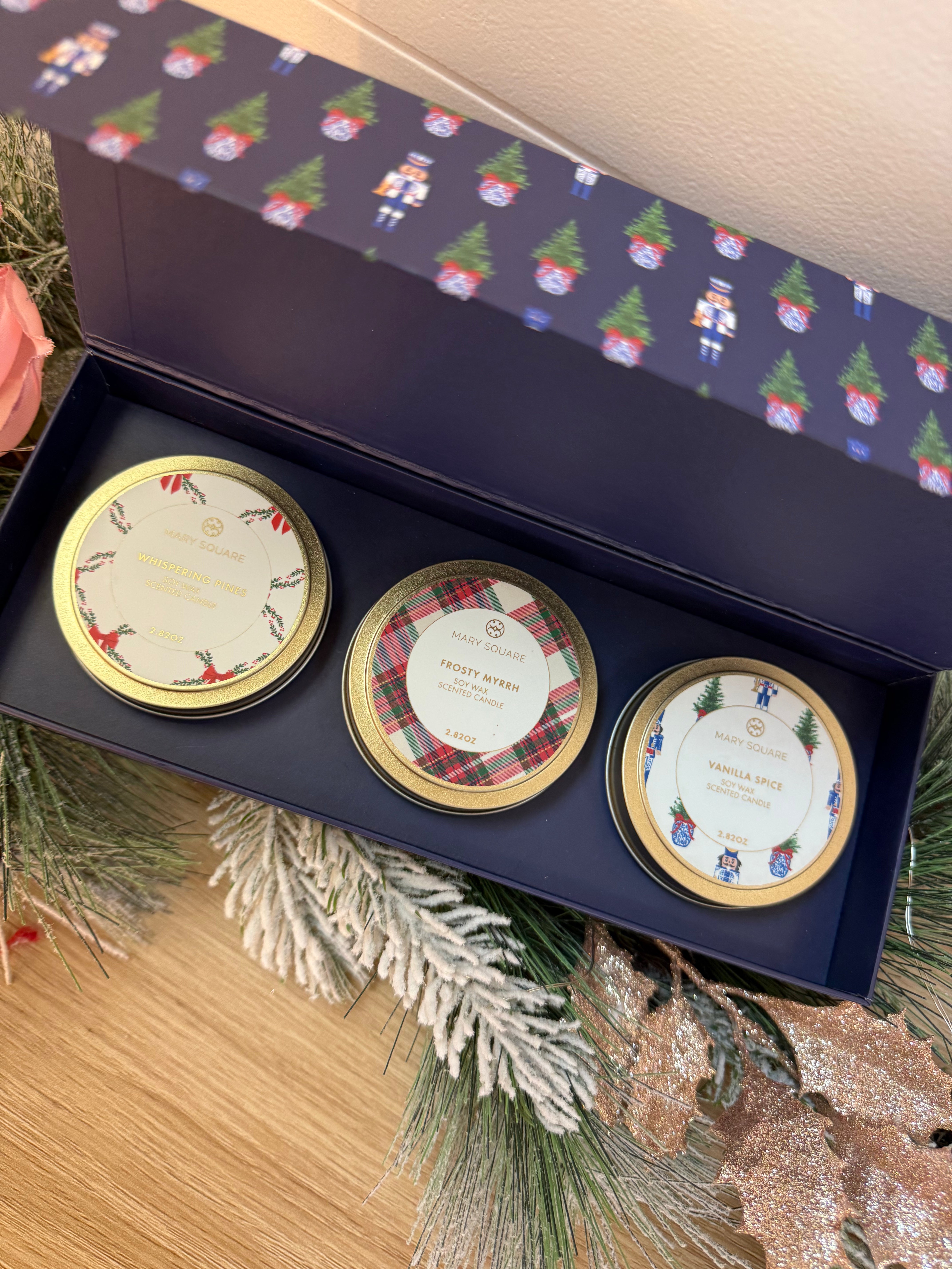 Mary Square Candle Set of Three-350 Holiday-Mary Square-The Lovely Closet, Women's Fashion Boutique in Alexandria, KY